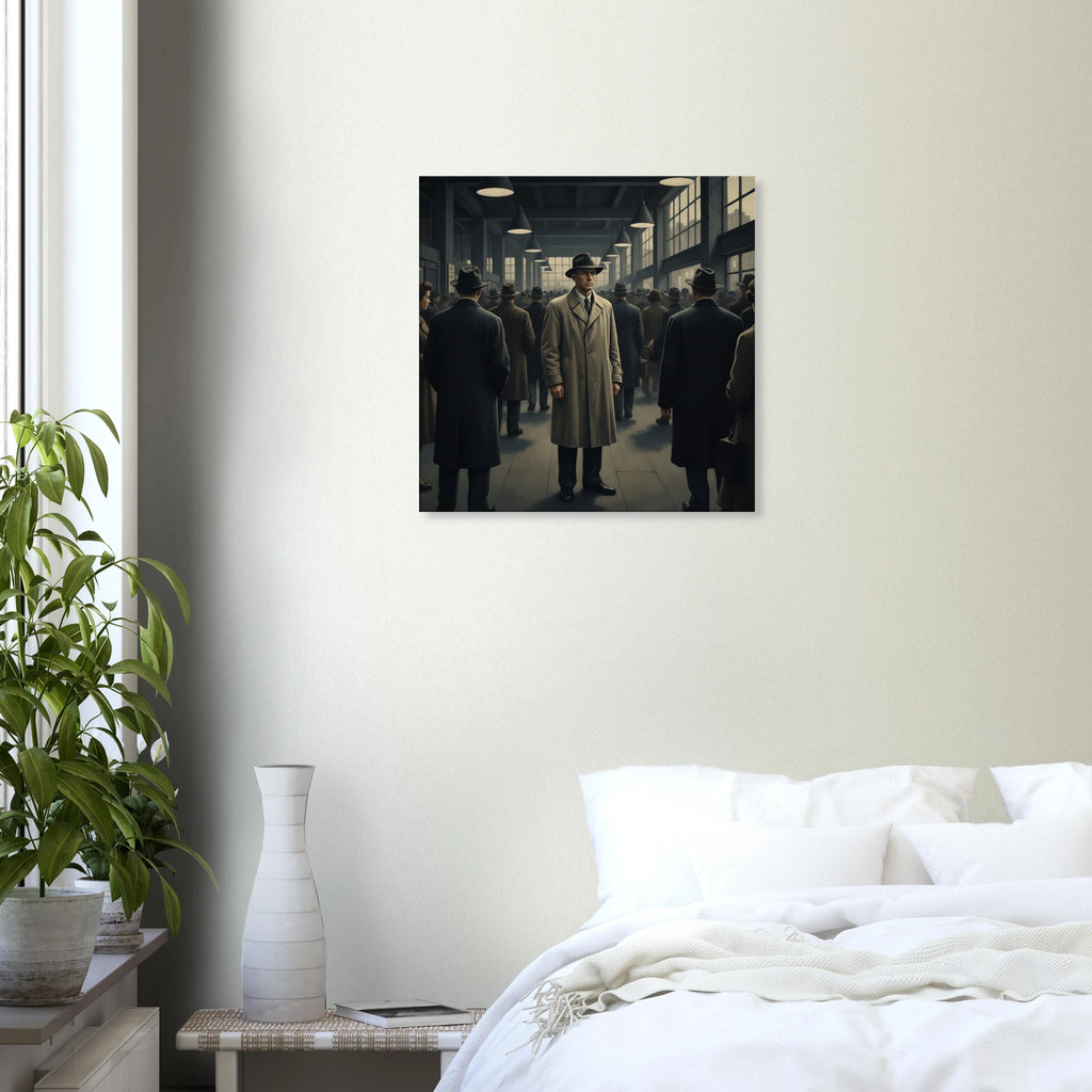 "Noir Commuter" American Realism Style Art | Matte Canvas Print  for  by TVVH_Urban