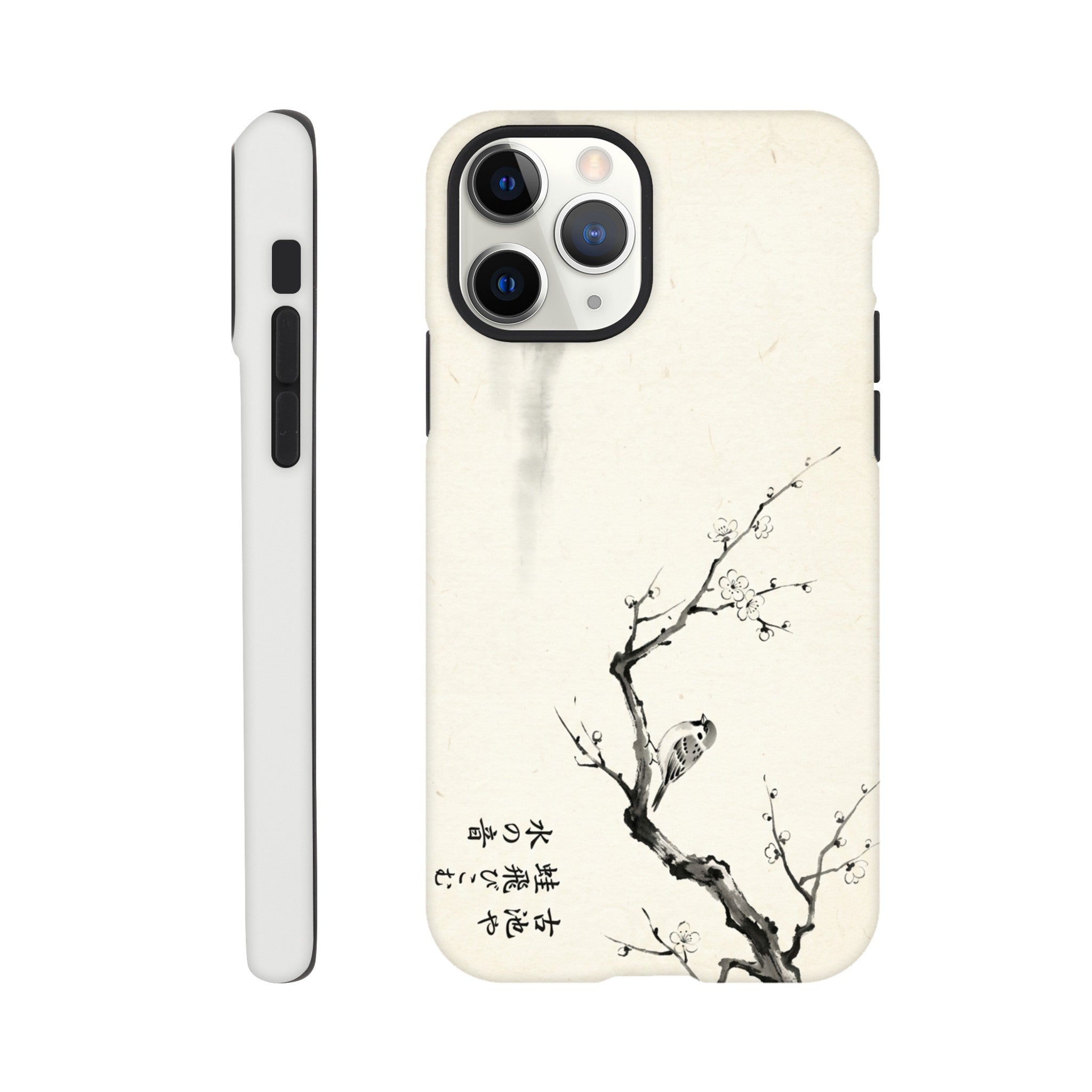 Minimalist sparrow Blossom Illustration in japanese Style - Tough Case for iPhone 13 Pro by TVVH_Urban