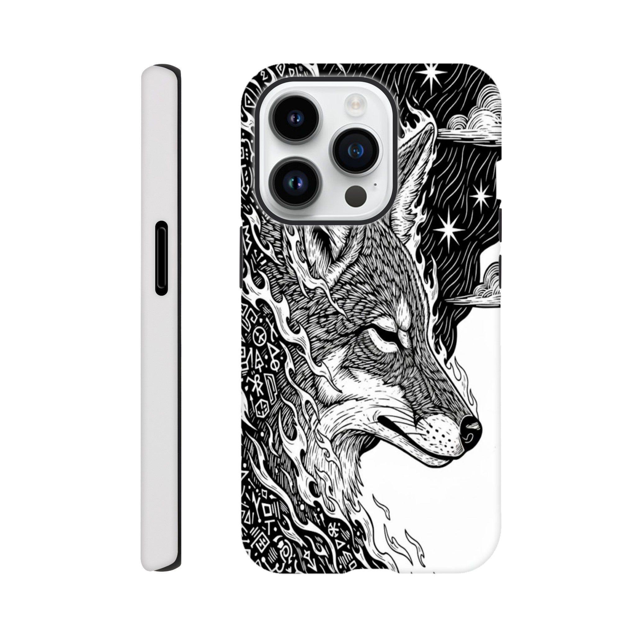 Coyote Illustration in Black and white Style - Tough Case for  by TVVH_Urban