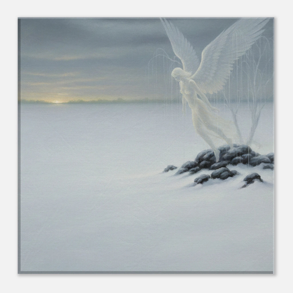 "The Snow Angel" Surrealism Style Art | Classic Matte Canvas Print  for 40x40 cm / 16x16″ by TVVH_Urban