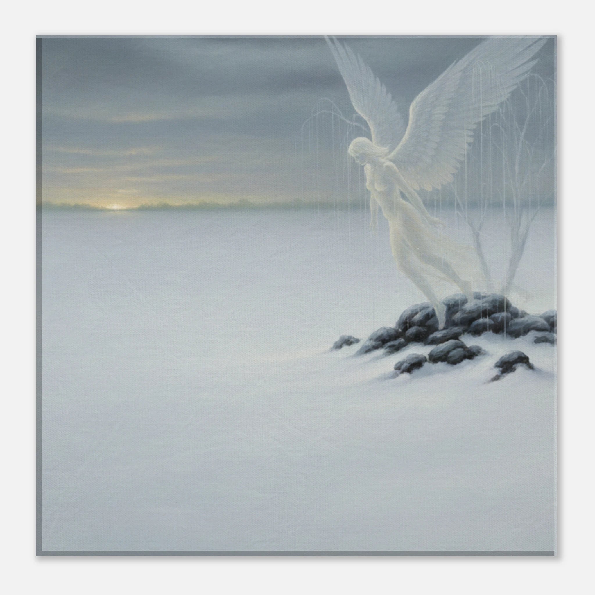 "The Snow Angel" Surrealism Style Art | Classic Matte Canvas Print  for 40x40 cm / 16x16″ by TVVH_Urban