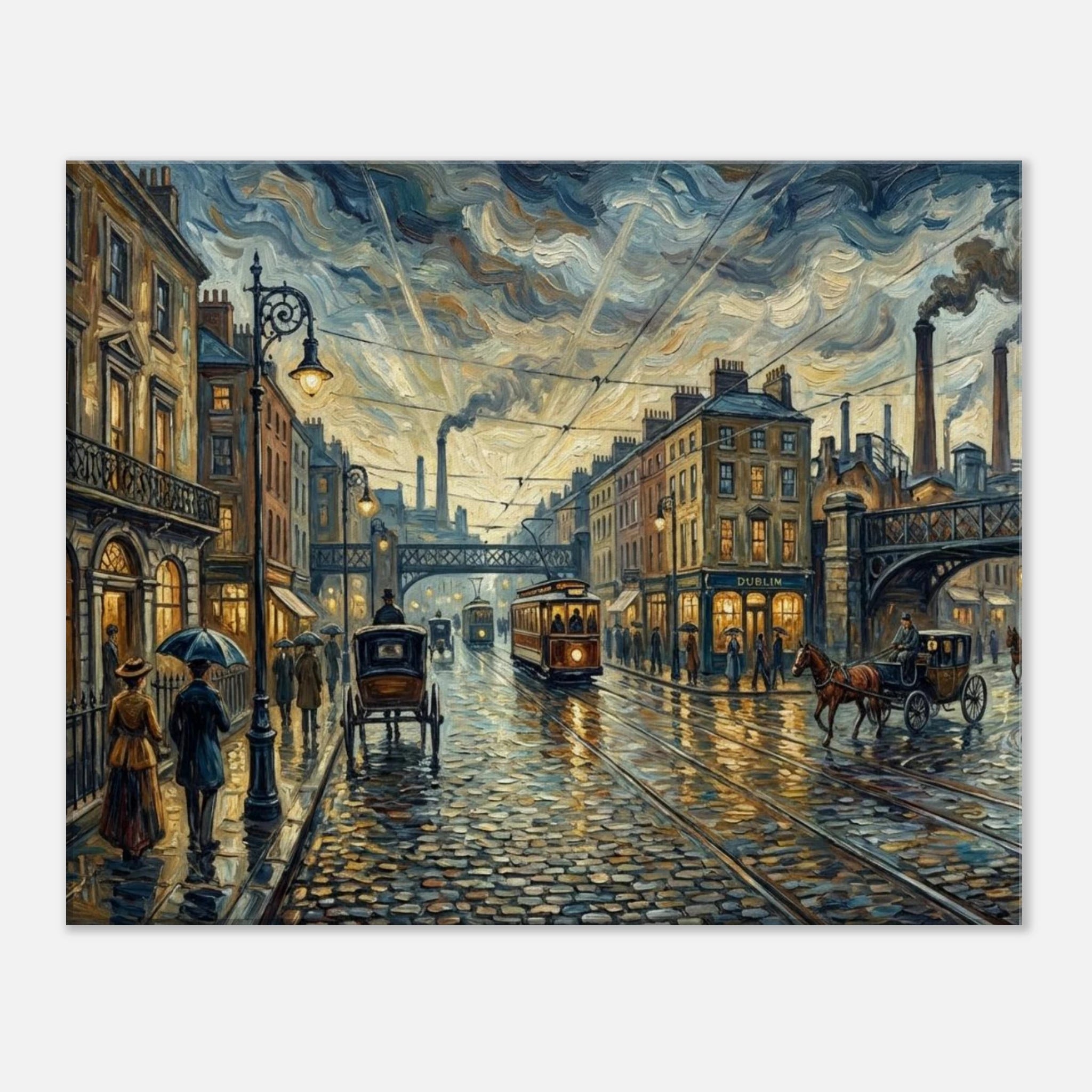 Dusk in oldtown impressionist urban style art - classic matte canvas by TVVH_Urban