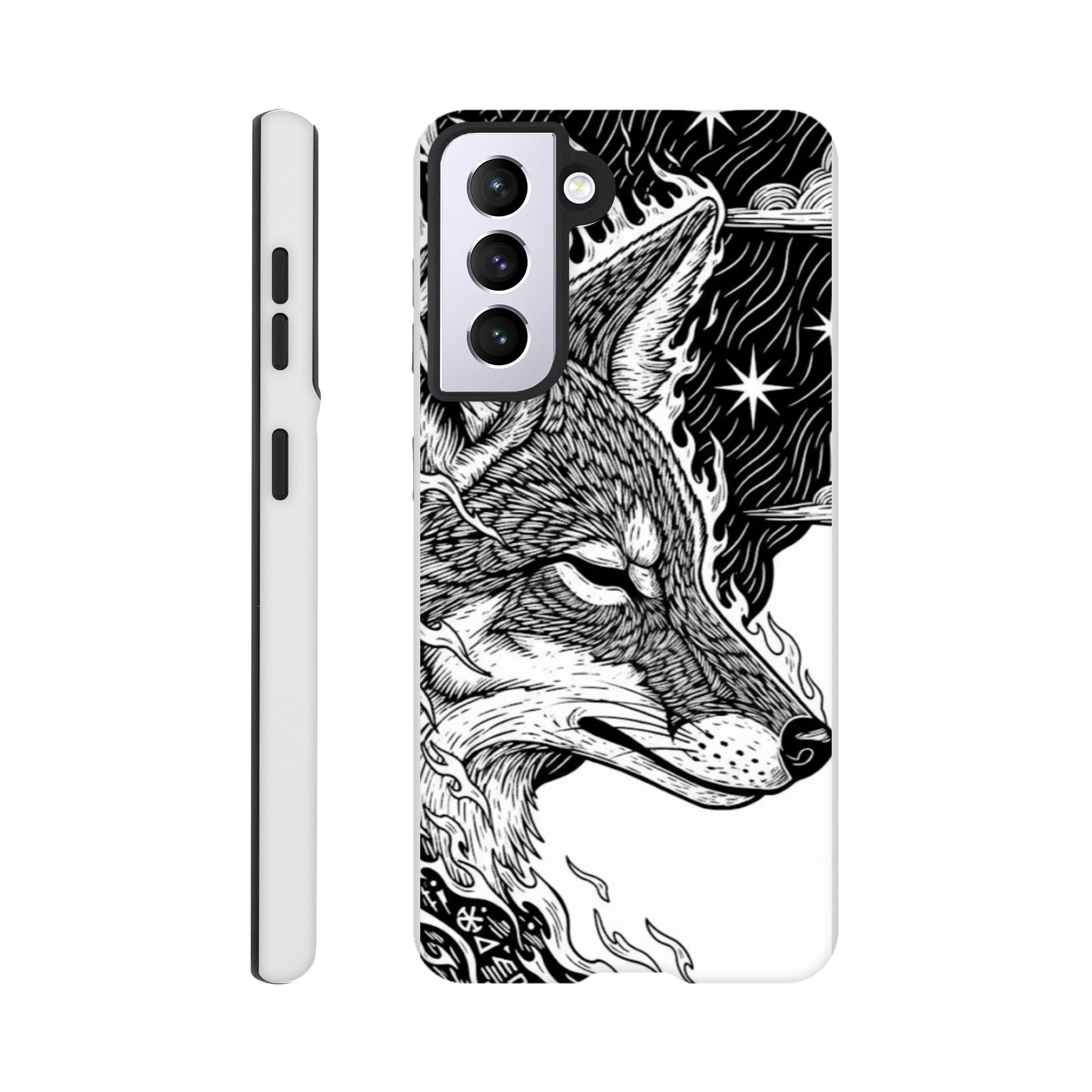 Coyote illustration in Black & white - Tough Case for Galaxy S22 Plus by TVVH_Urban