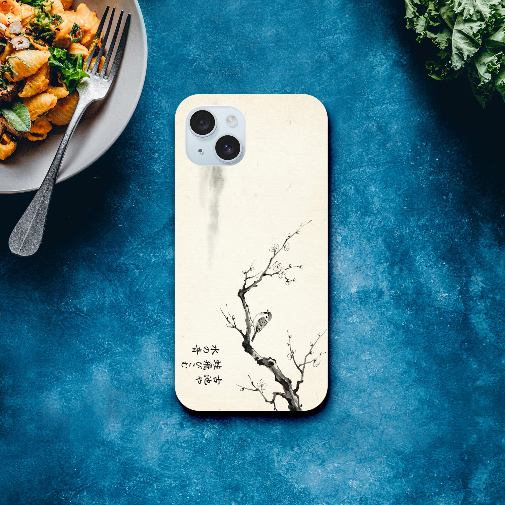 Minimalist sparrow Blossom Illustration in japanese Style - Tough Case for iPhone 14 by TVVH_Urban
