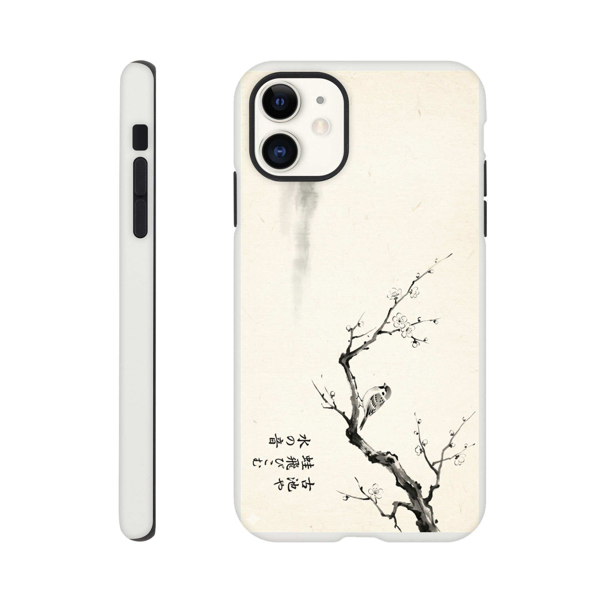Minimalist sparrow Blossom Illustration in japanese Style - Tough Case for iPhone 15 Pro Max by TVVH_Urban