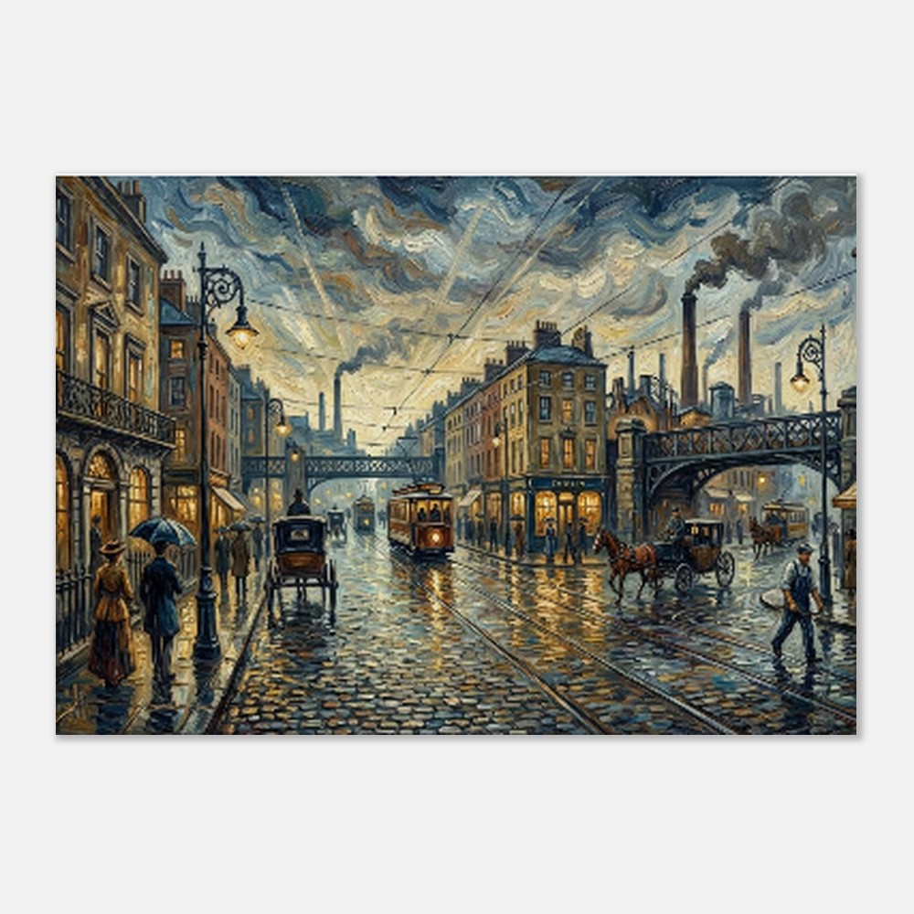 Dusk in oldtown impressionist urban style art - classic matte canvas by TVVH_Urban