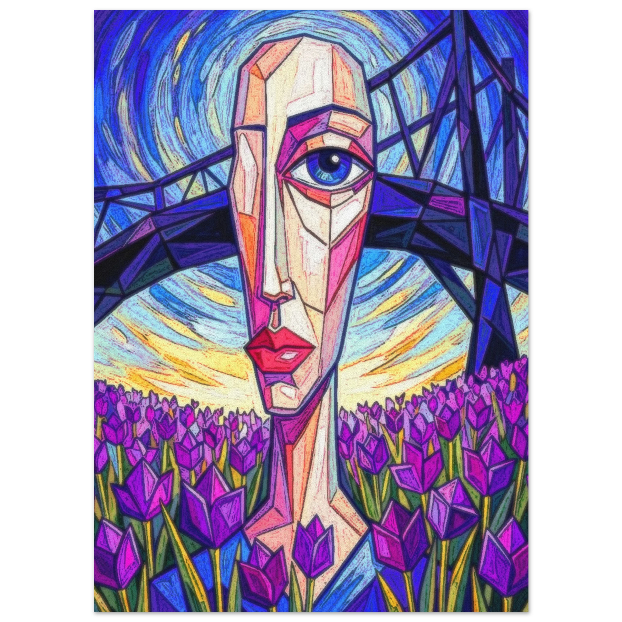 The Chaos of purple neo impressionist art - matte paper poster by TVVH_Urban