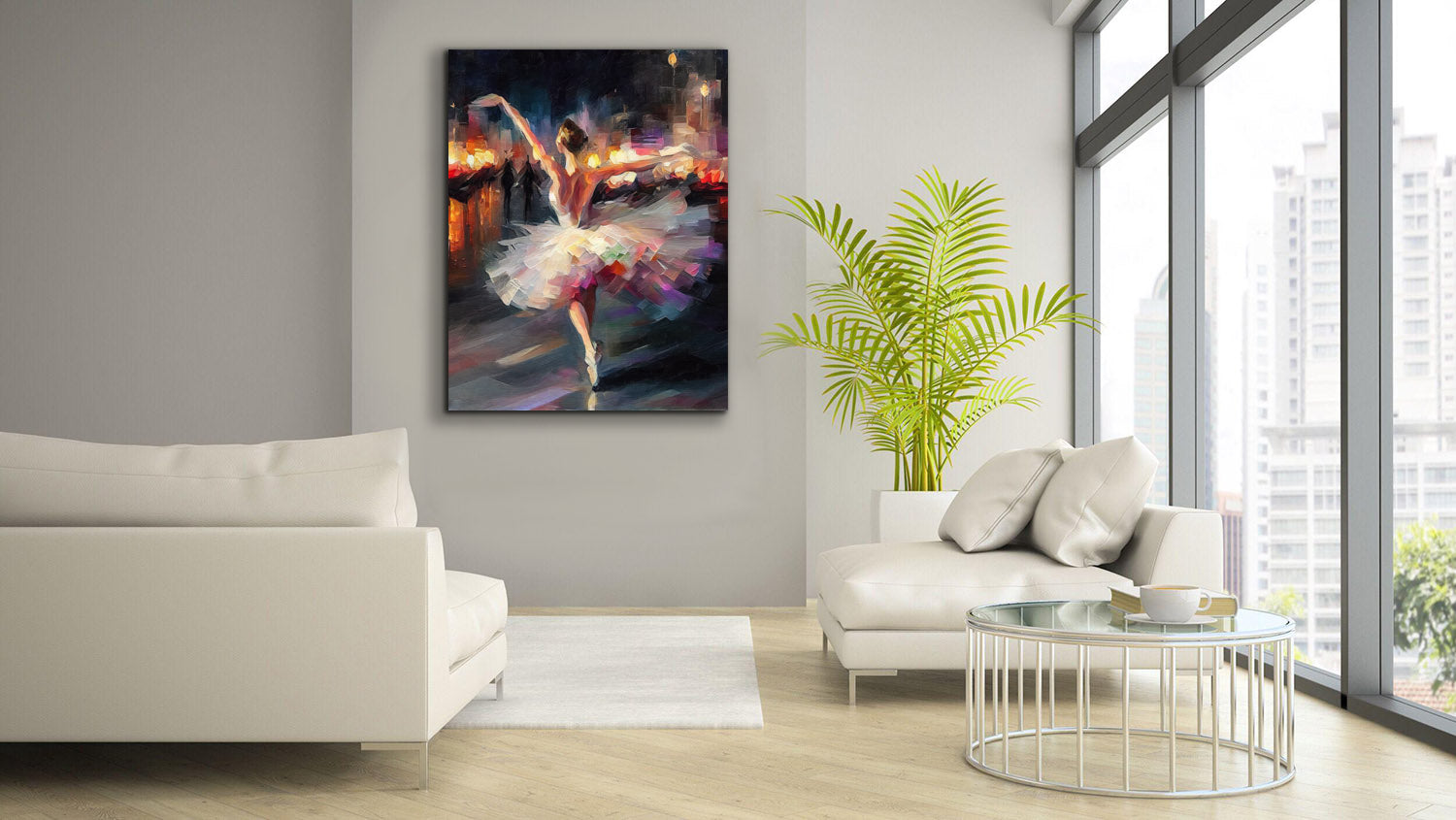 Canvas print Elegant Dancer Impasto- Fine Art - Wal Decor-2