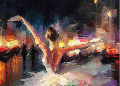 Canvas print Elegant Dancer Impasto- Fine Art - Wal Decor-0