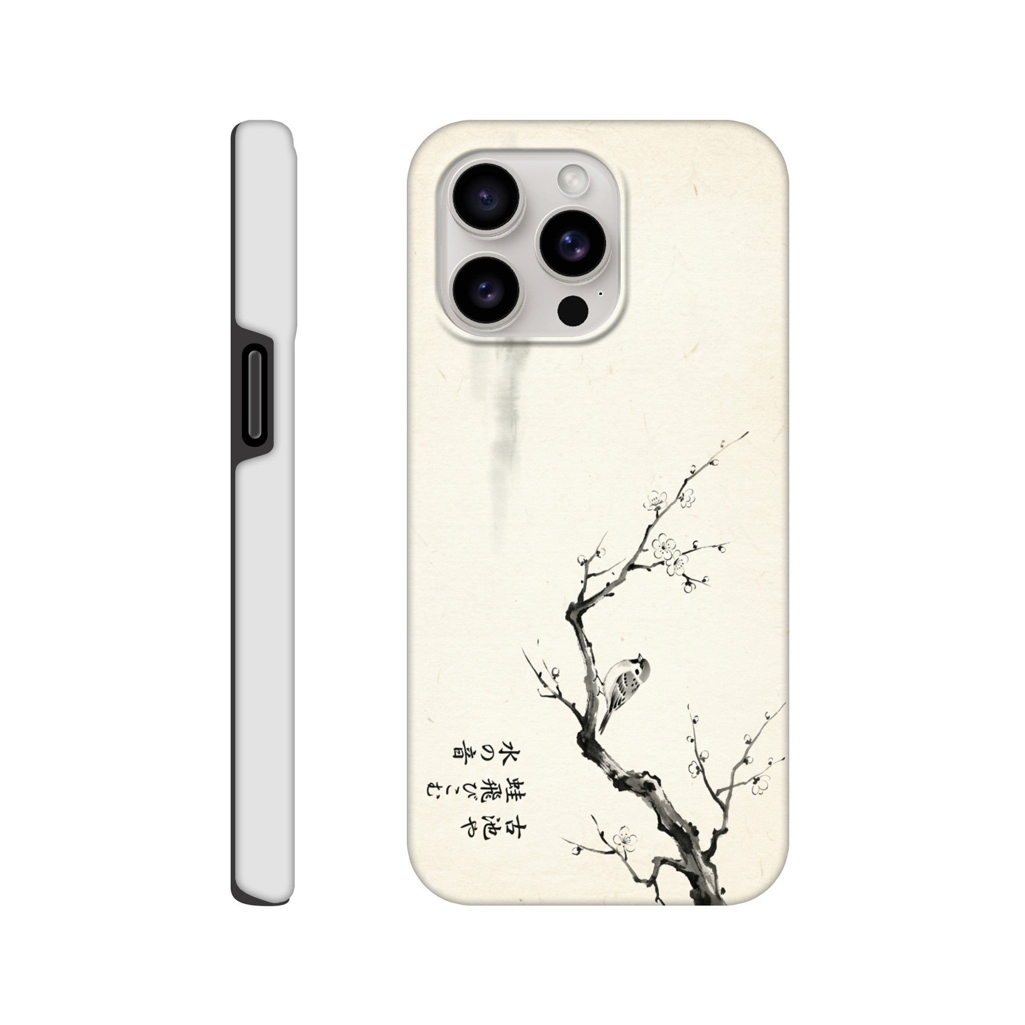 Minimalist sparrow Blossom Illustration in japanese Style - Tough Case for iPhone 15 Pro by TVVH_Urban
