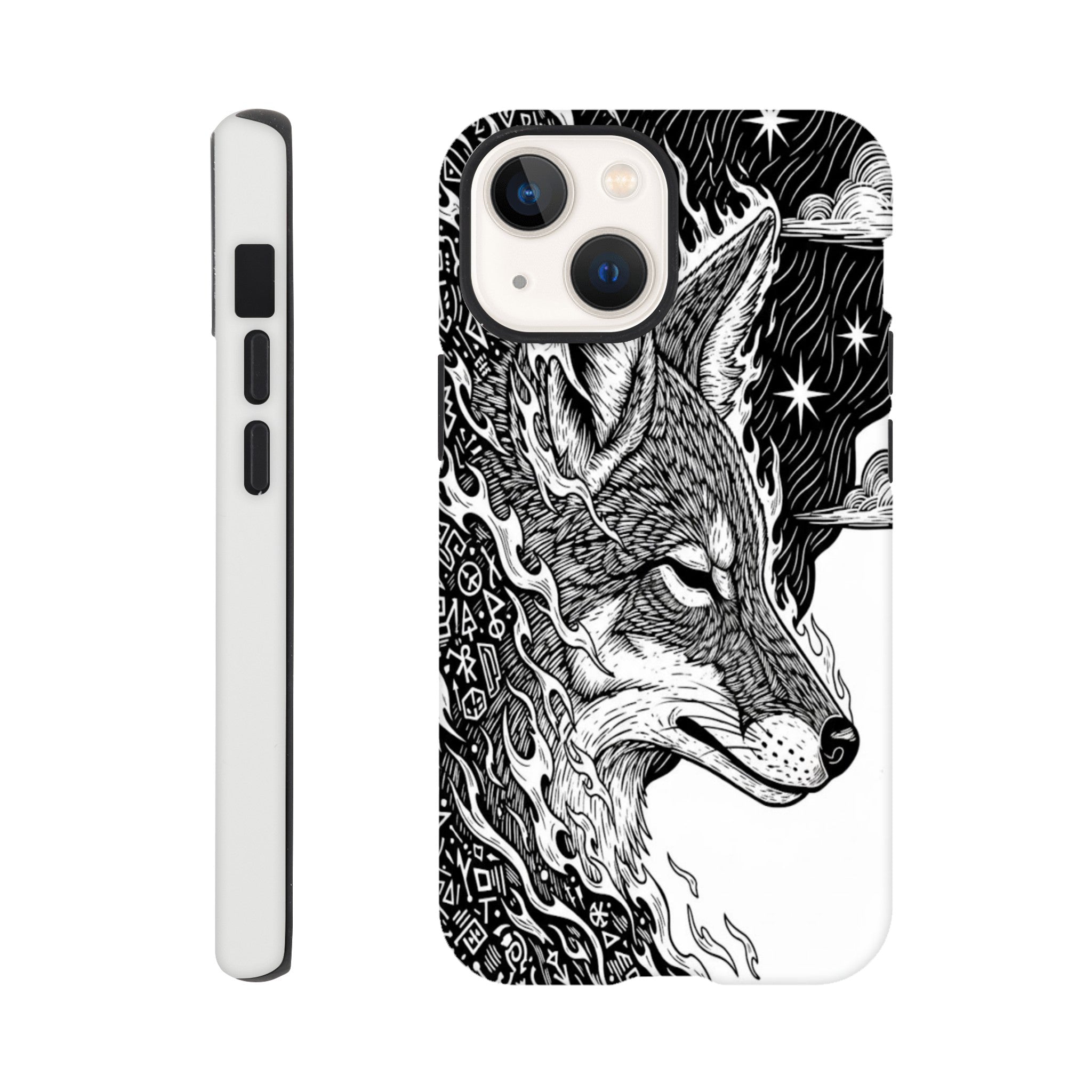 Coyote Illustration in Black and white Style - Tough Case for Galaxy S23 Ultra by TVVH_Urban