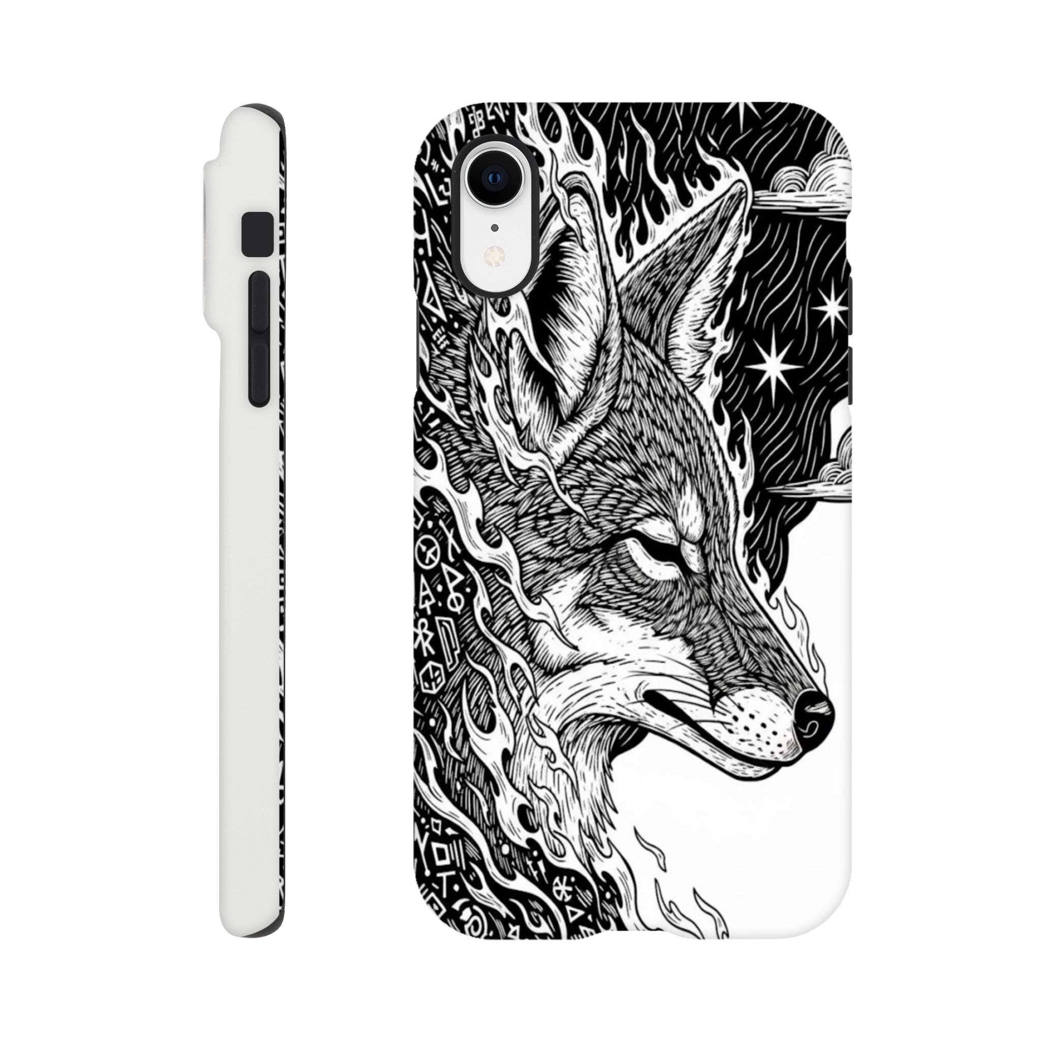 Coyote Illustration in Black and white Style - Tough Case for iPhone 14 Pro Max by TVVH_Urban