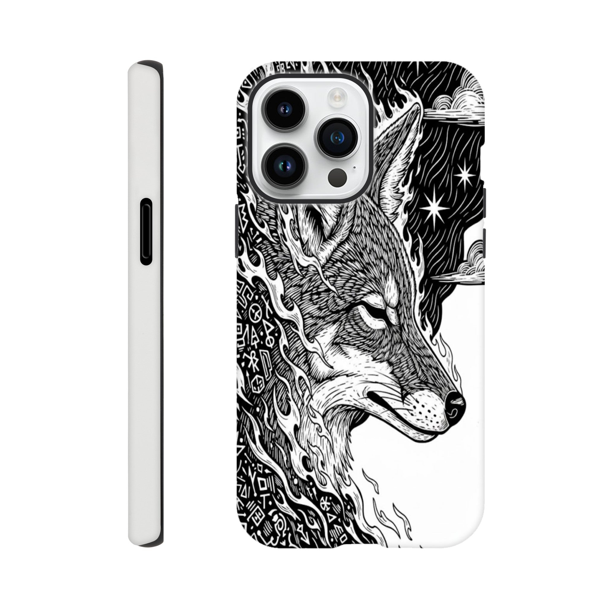 Coyote Illustration in Black and white Style - Tough Case for Galaxy S21 Plus by TVVH_Urban
