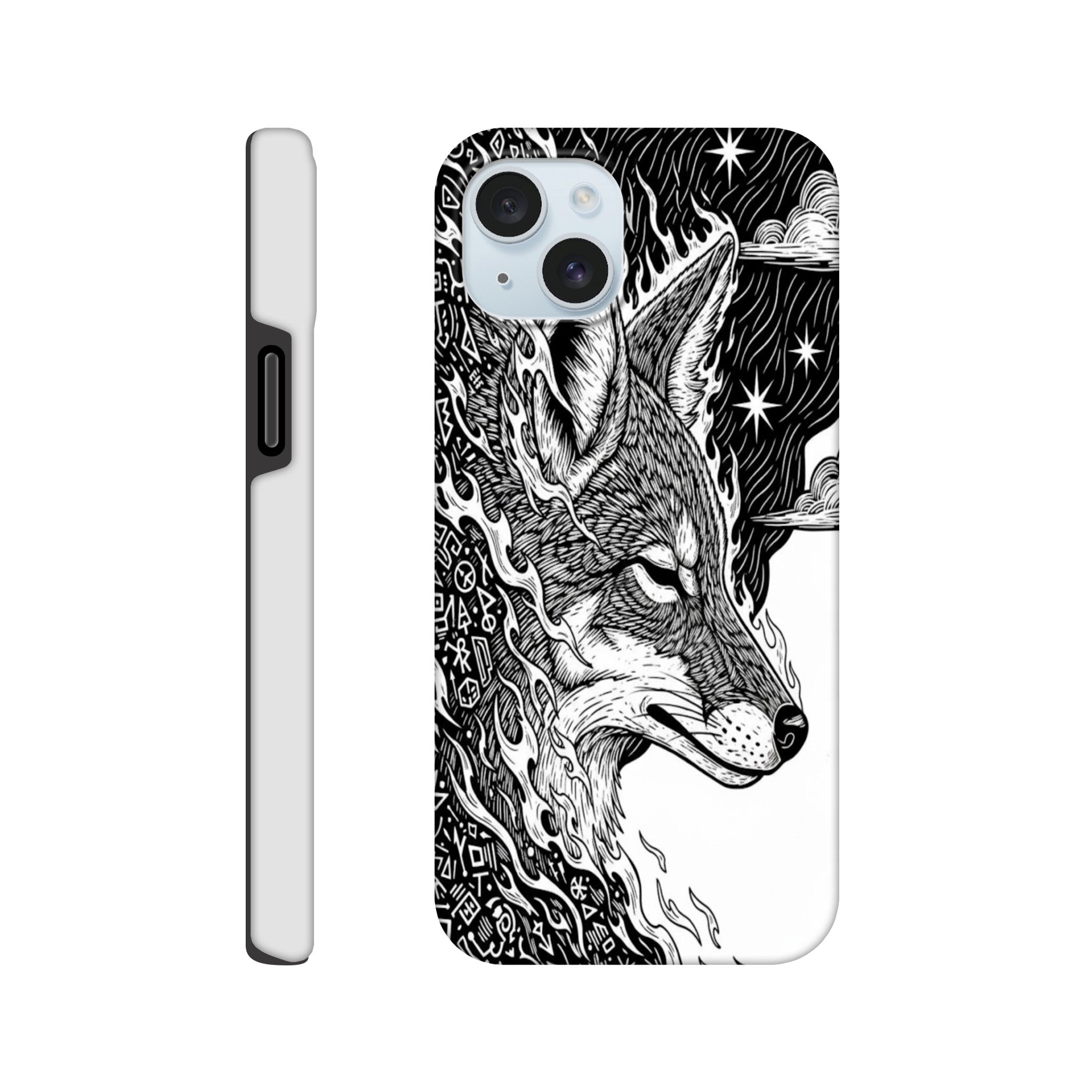 Coyote Illustration in Black and white Style - Tough Case for Galaxy S22 Plus by TVVH_Urban