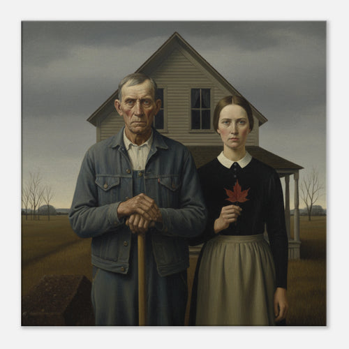 Canadian Gothic American Realism style art - classic matte canvas by TVVH_Urban