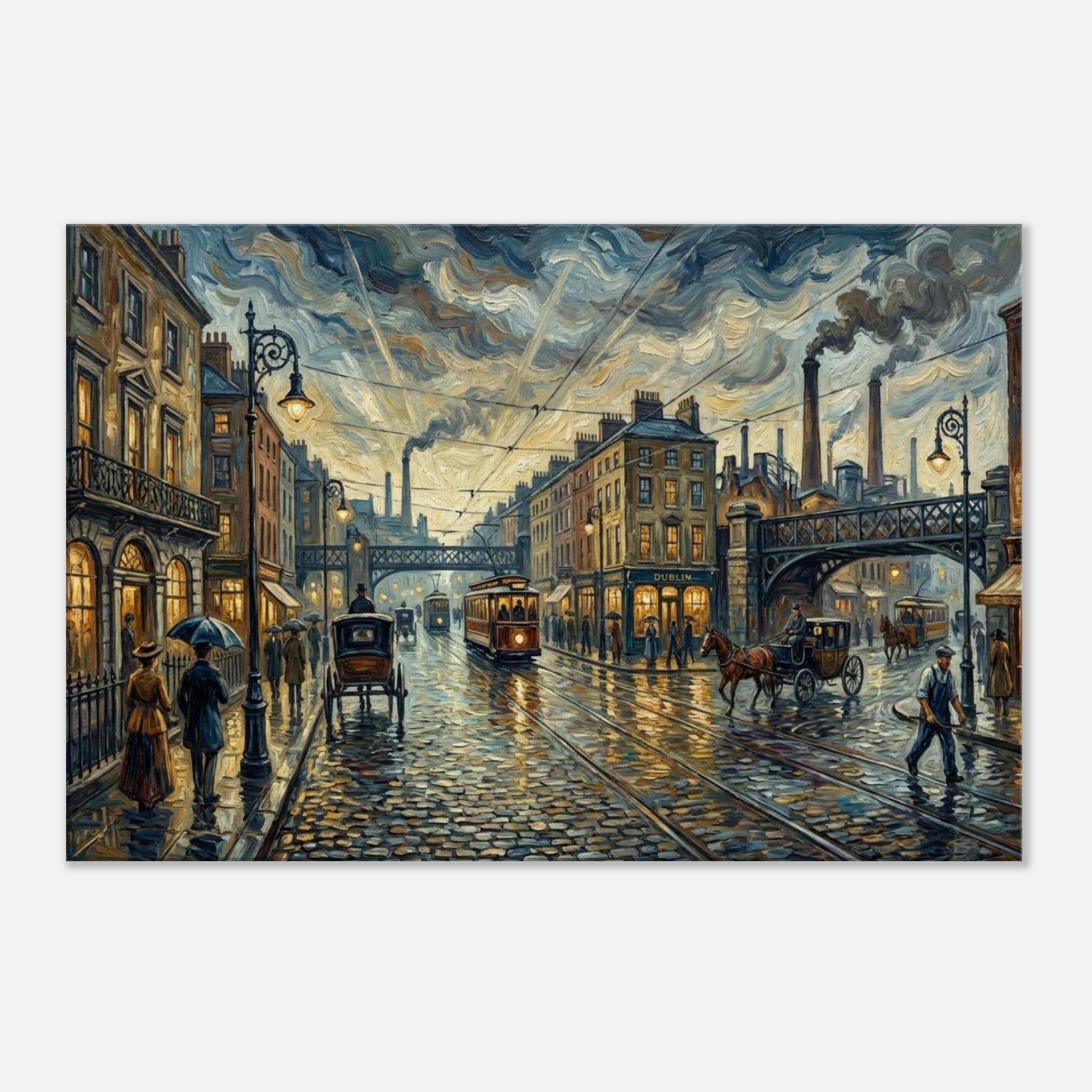 Dusk in oldtown impressionist urban style art - classic matte canvas by TVVH_Urban