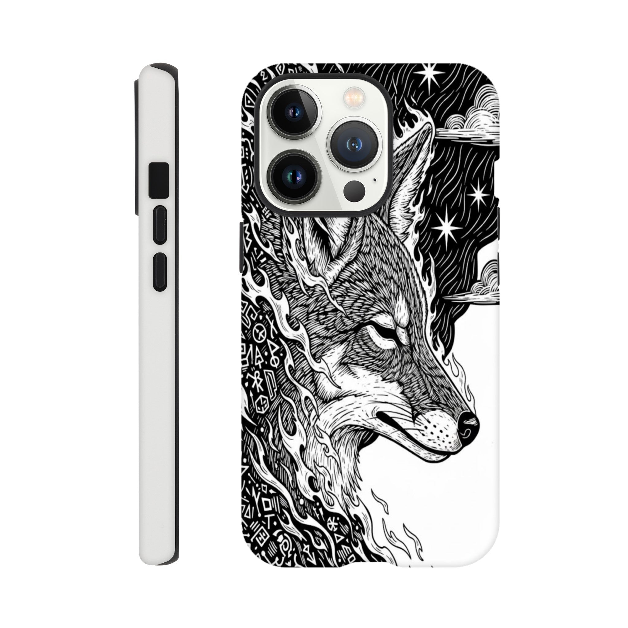 Coyote Illustration in Black and white Style - Tough Case for Galaxy S22 by TVVH_Urban