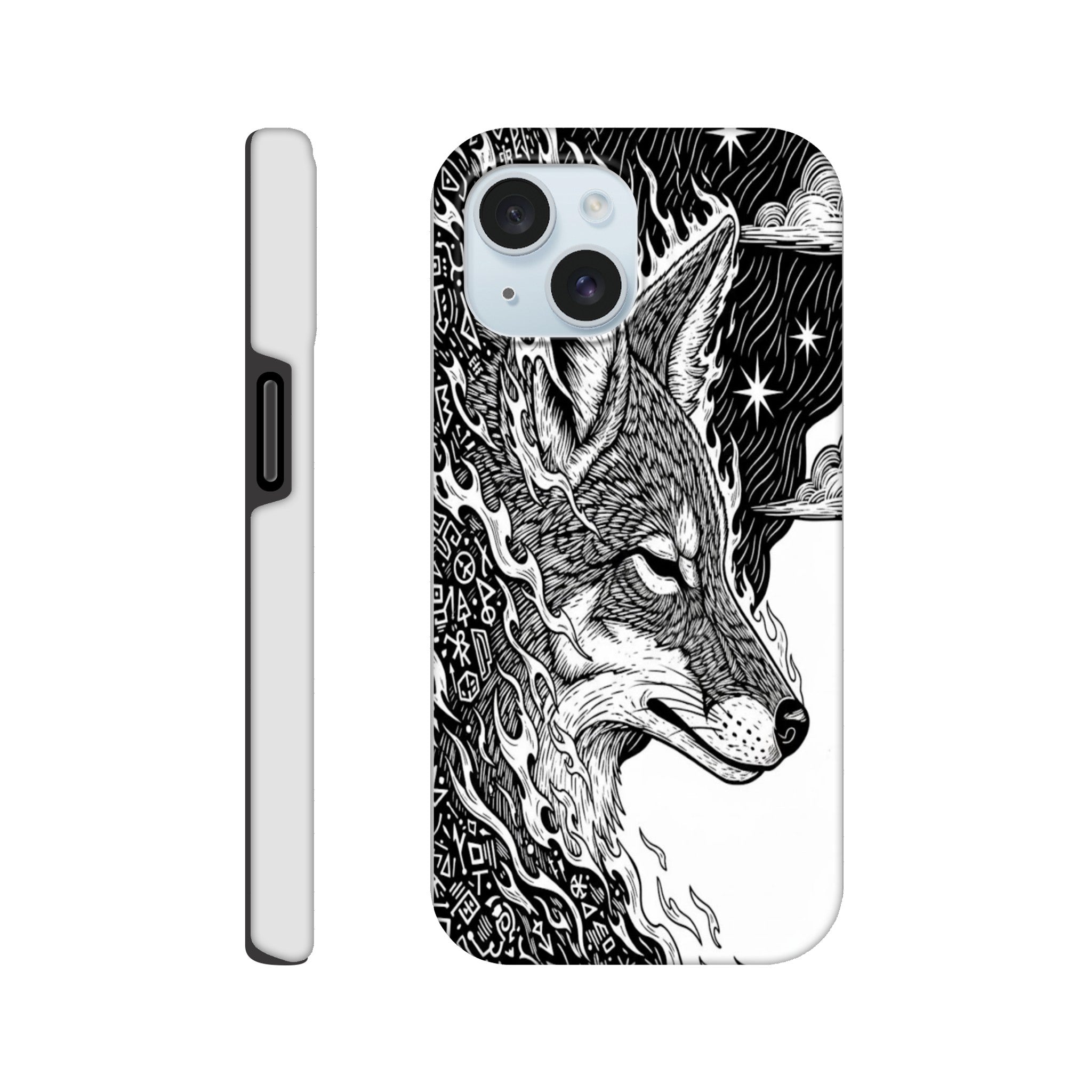 Coyote Illustration in Black and white Style - Tough Case for  by TVVH_Urban