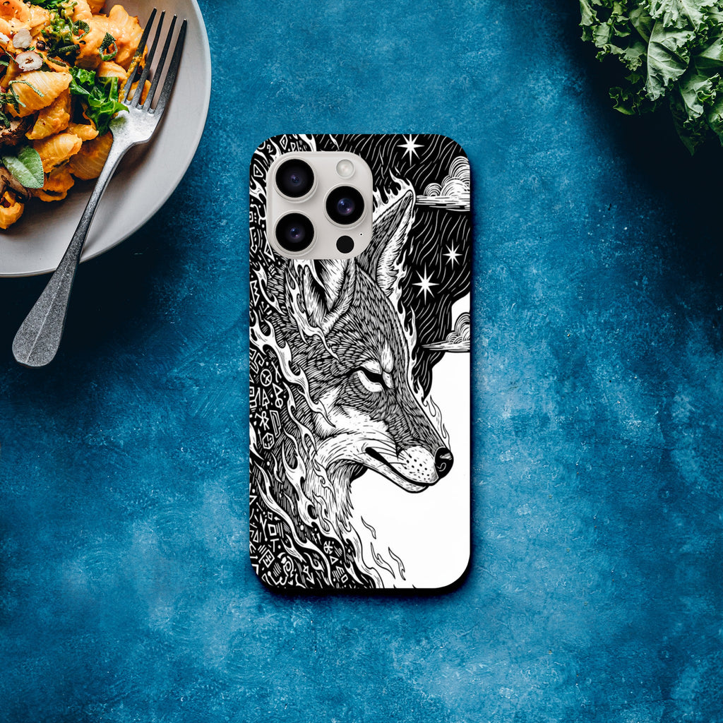 Coyote Illustration in Black and white Style - Tough Case for iPhone 12 Pro by TVVH_Urban