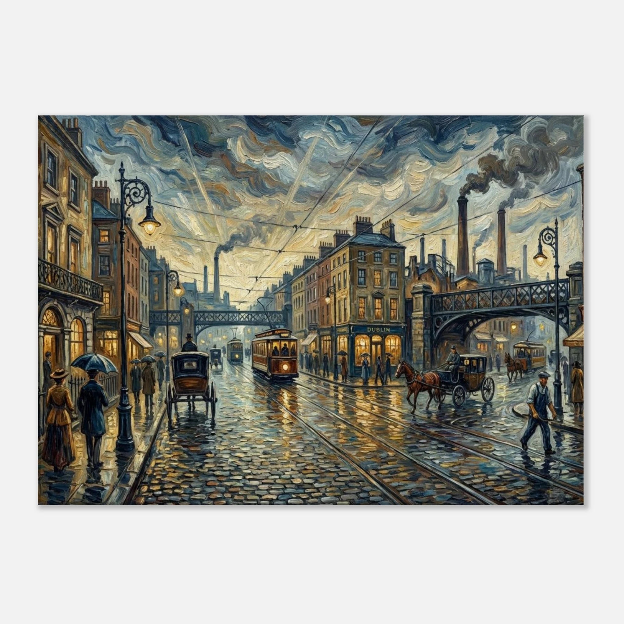 Dusk in oldtown impressionist urban style art - classic matte canvas by TVVH_Urban
