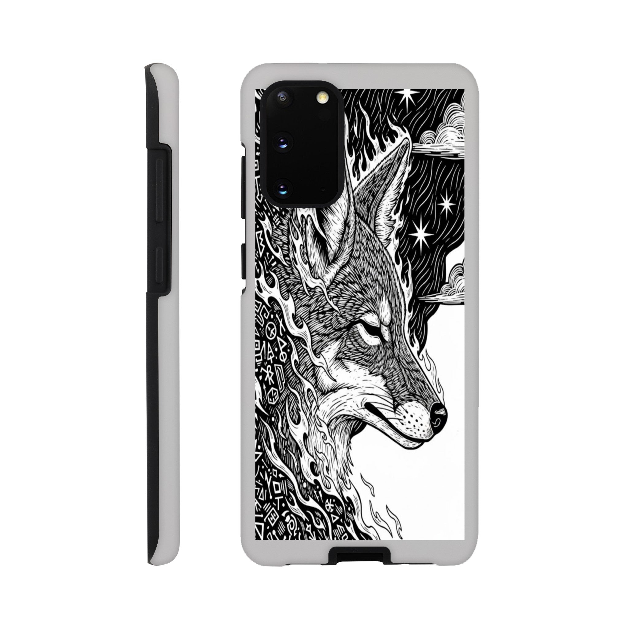 Coyote illustration in Black & white - Tough Case for Galaxy S23 Ultra by TVVH_Urban
