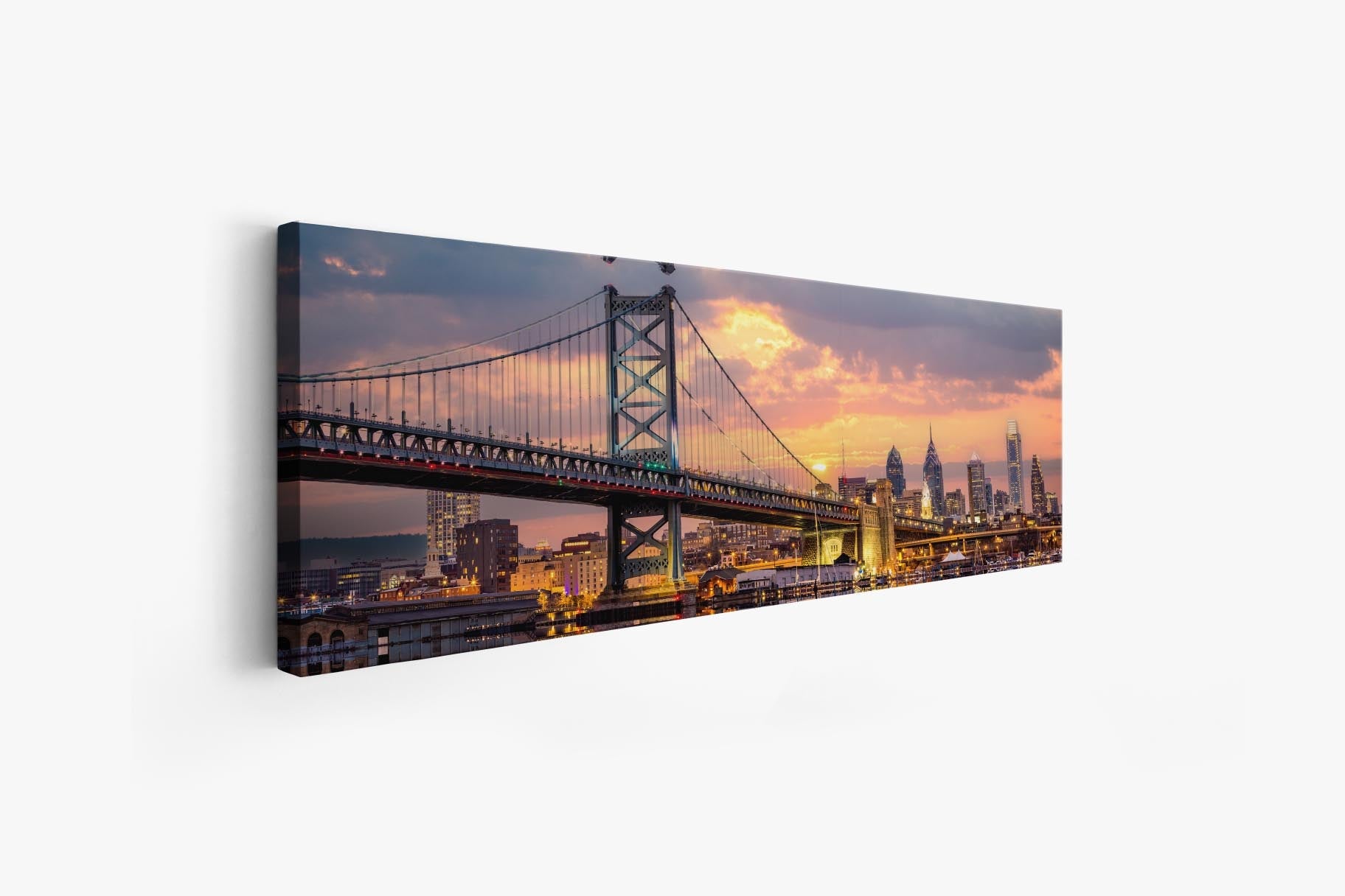 Philadelphia Skyline 72" x 24" Fine Art Canvas-0