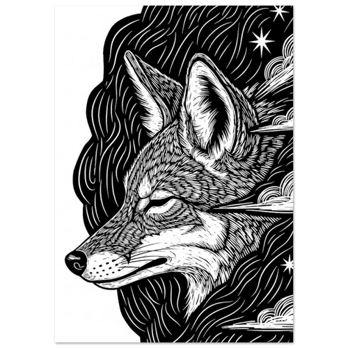 "Coyote #1" | Premium Matte Paper Poster Posters, Prints, & Visual Artwork for 13x18 cm / 5x7″ by TVVH_Urban