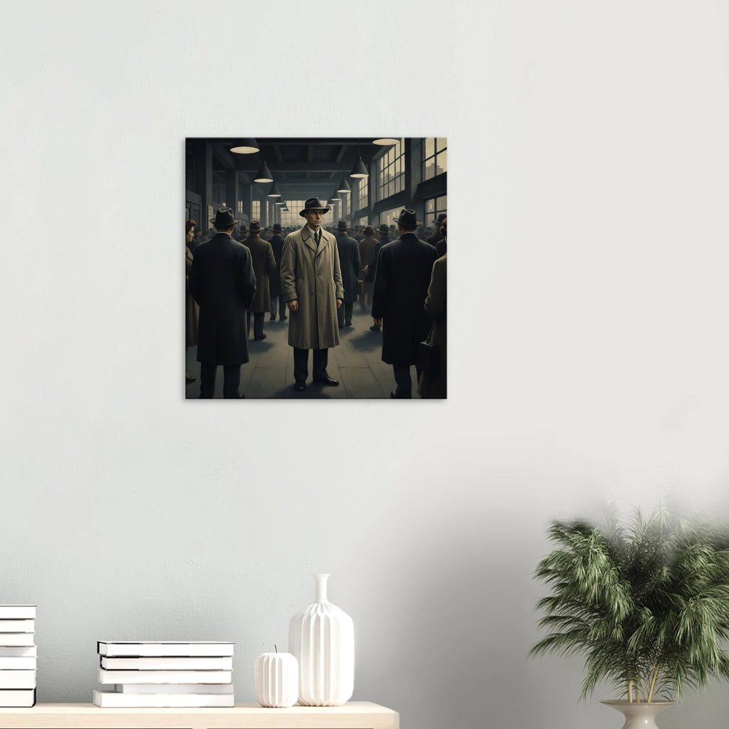 "Noir Commuter" American Realism Style Art | Matte Canvas Print  for  by TVVH_Urban
