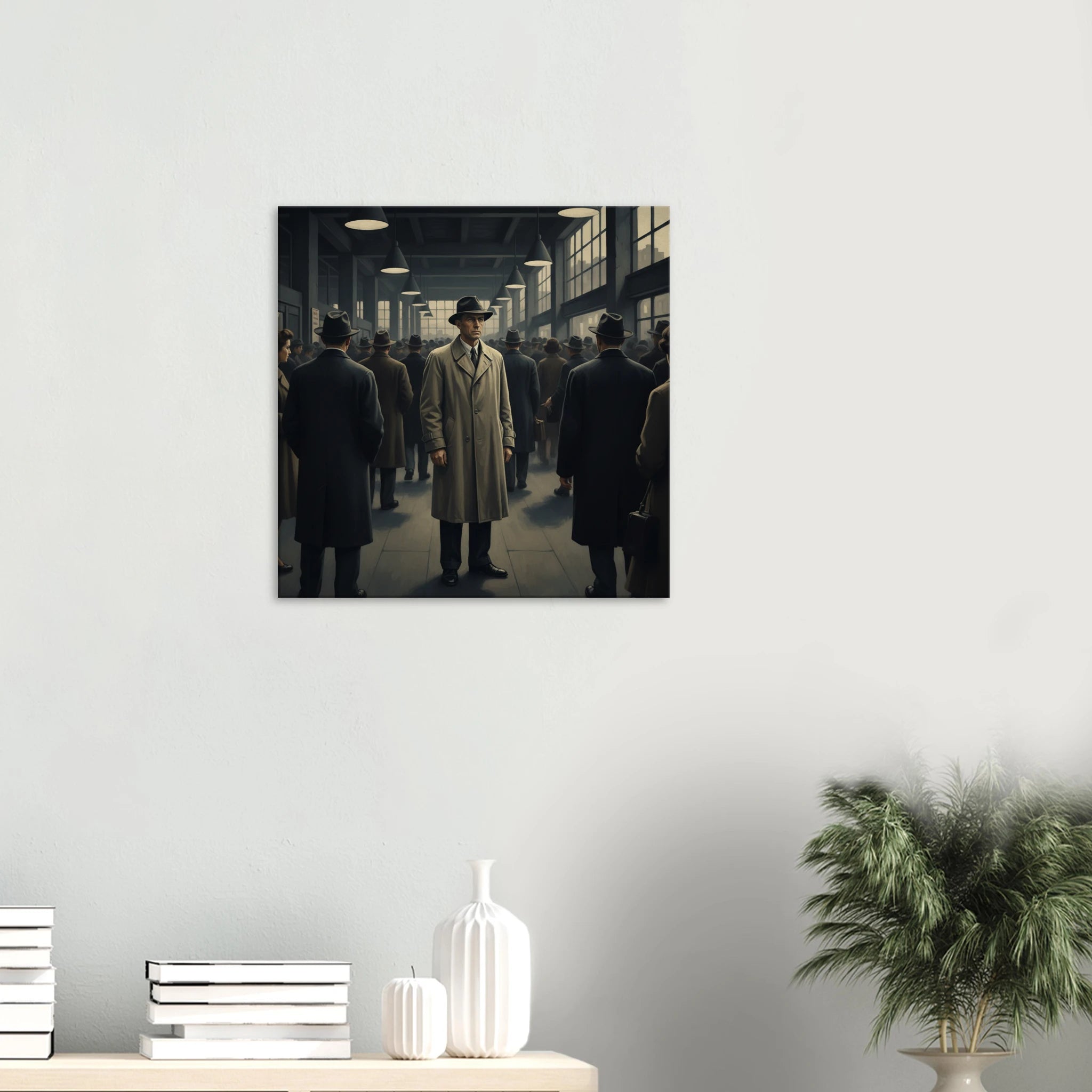 "Noir Commuter" American Realism Style Art | Matte Canvas Print  for  by TVVH_Urban