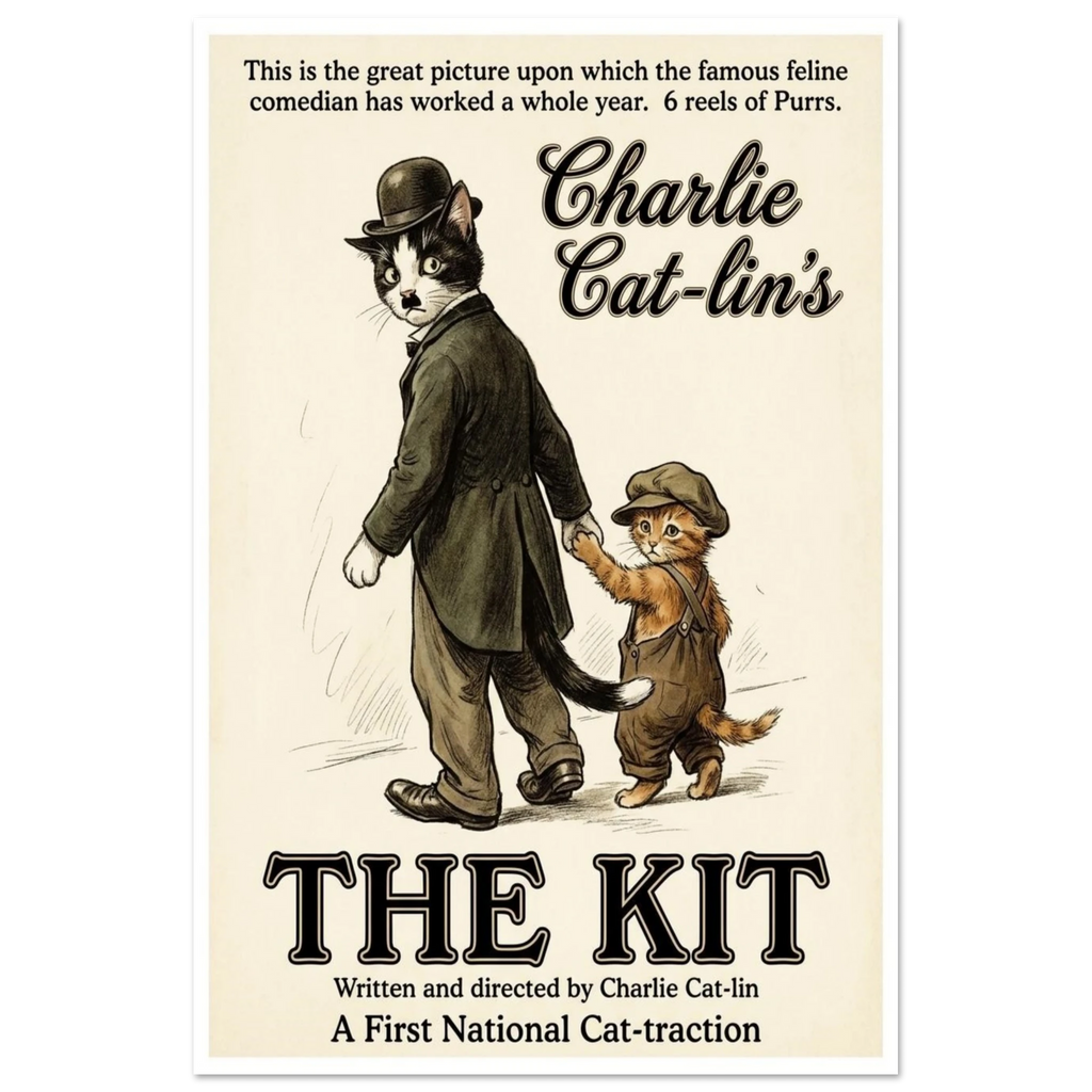 A Contemporary Cat meme movie poster for Charlie Cat-lin's  "The Kit" .