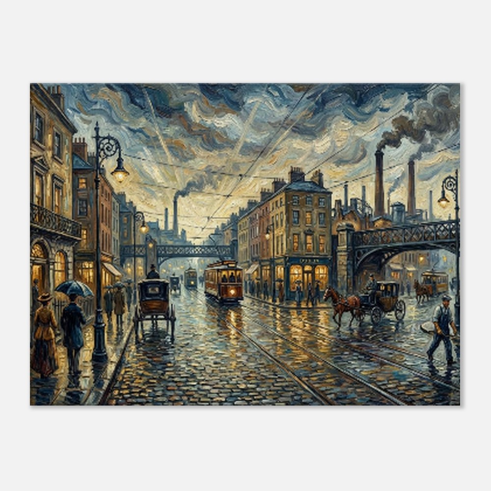 Dusk in oldtown impressionist urban style art - classic matte canvas by TVVH_Urban
