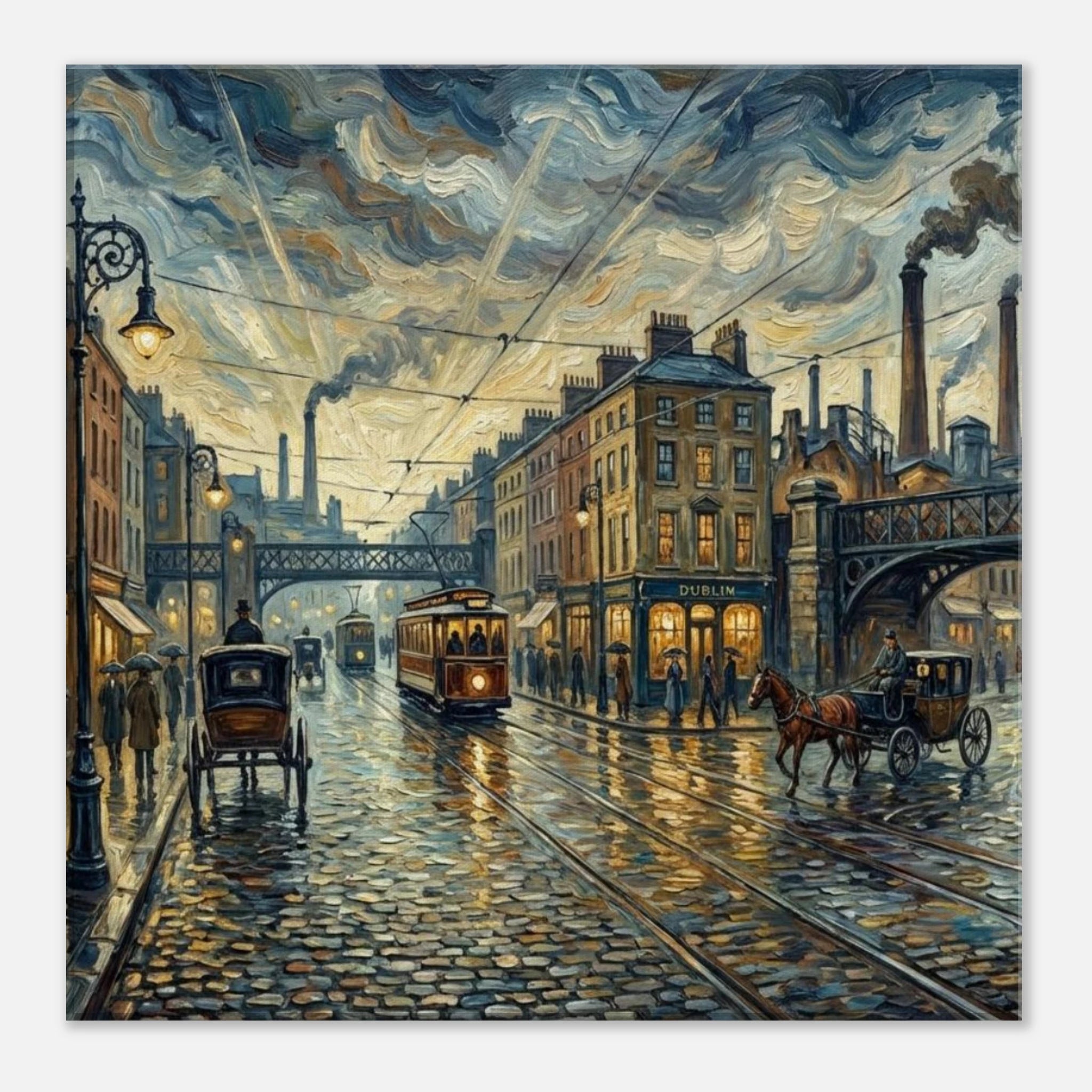Dusk in oldtown impressionist urban style art - classic matte canvas by TVVH_Urban