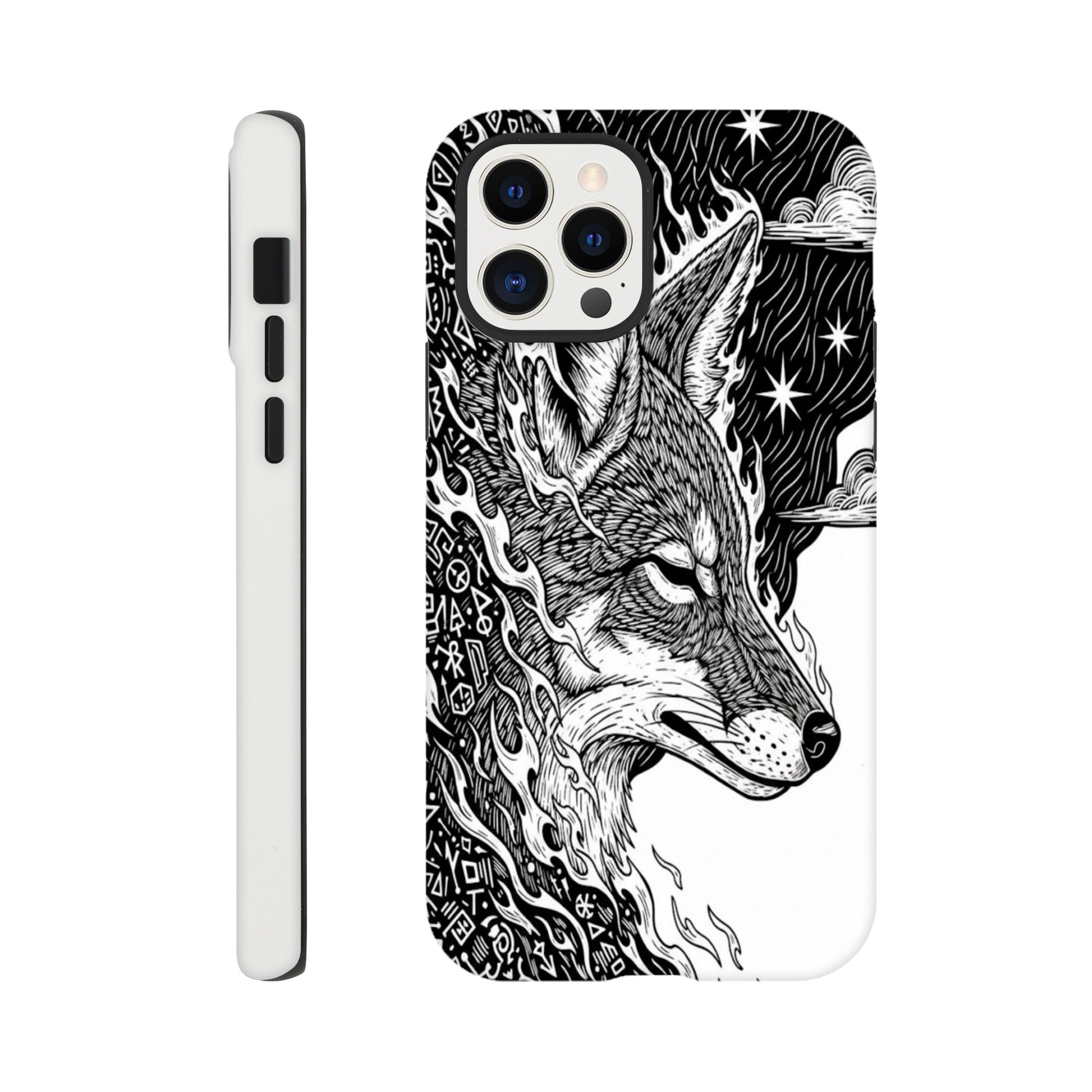 Coyote Illustration in Black and white Style - Tough Case for  by TVVH_Urban