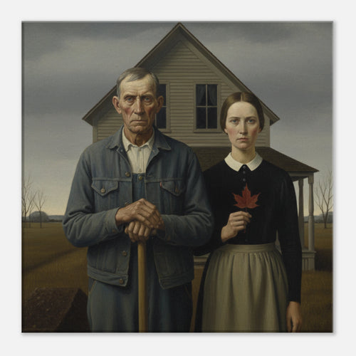 Canadian Gothic American Realism style art - classic matte canvas by TVVH_Urban
