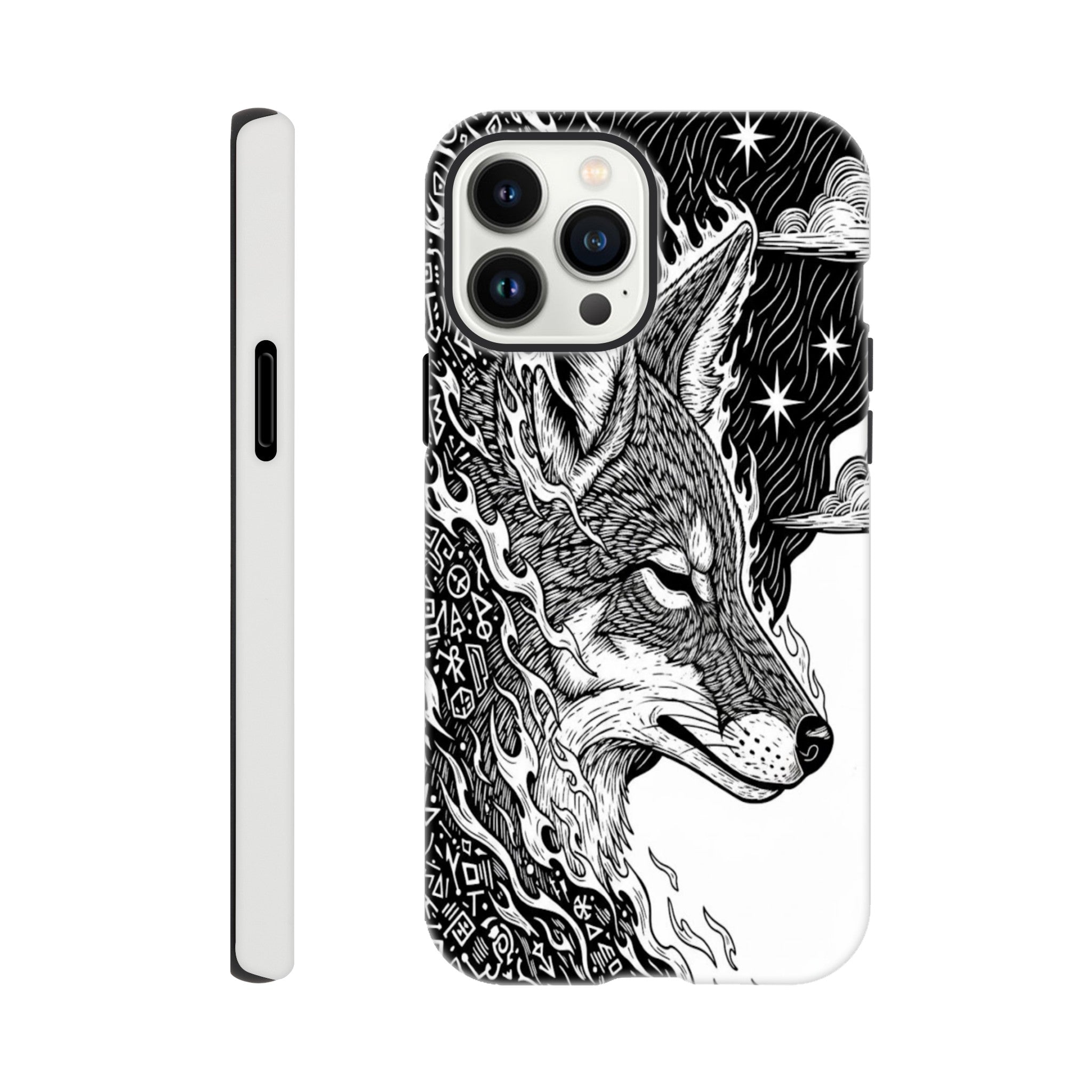 Coyote Illustration in Black and white Style - Tough Case for  by TVVH_Urban