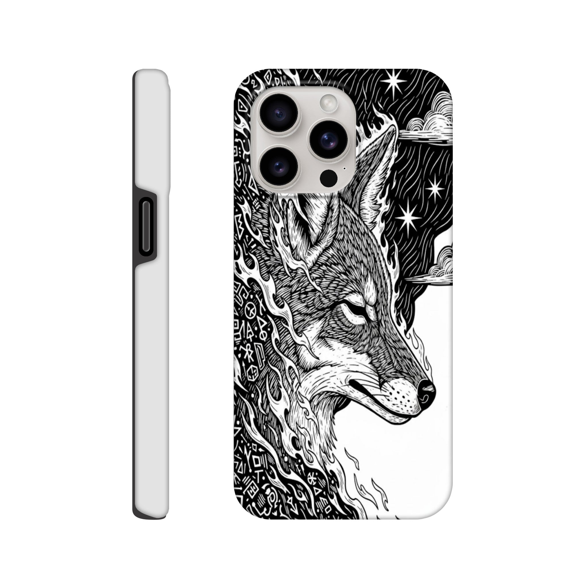 Coyote Illustration in Black and white Style - Tough Case for Galaxy S23 Plus by TVVH_Urban