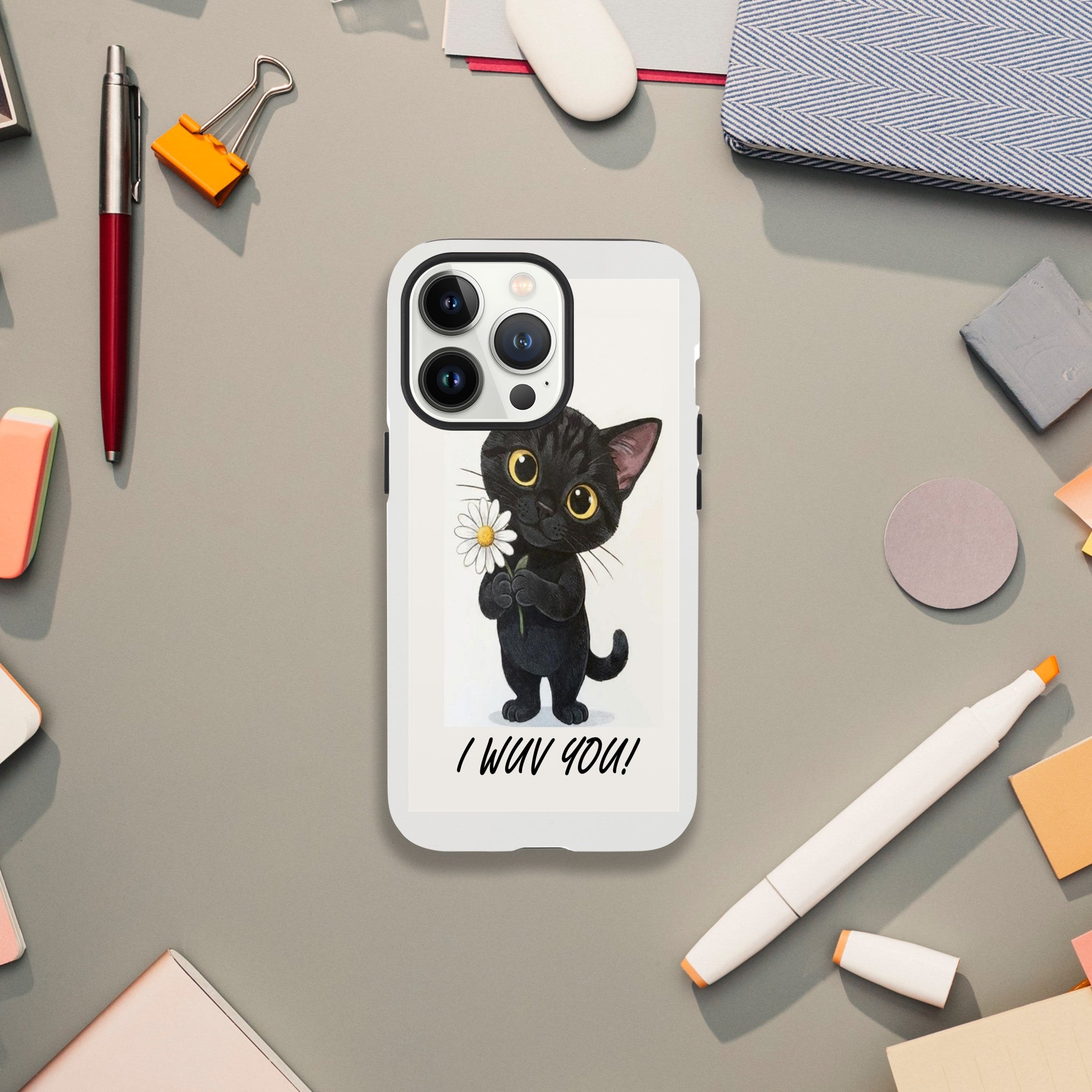 Attitude Kitty Tough Case | Dual-Layer Protection for iPhone Print Material for iPhone 15 Pro Max by TVVH_Urban