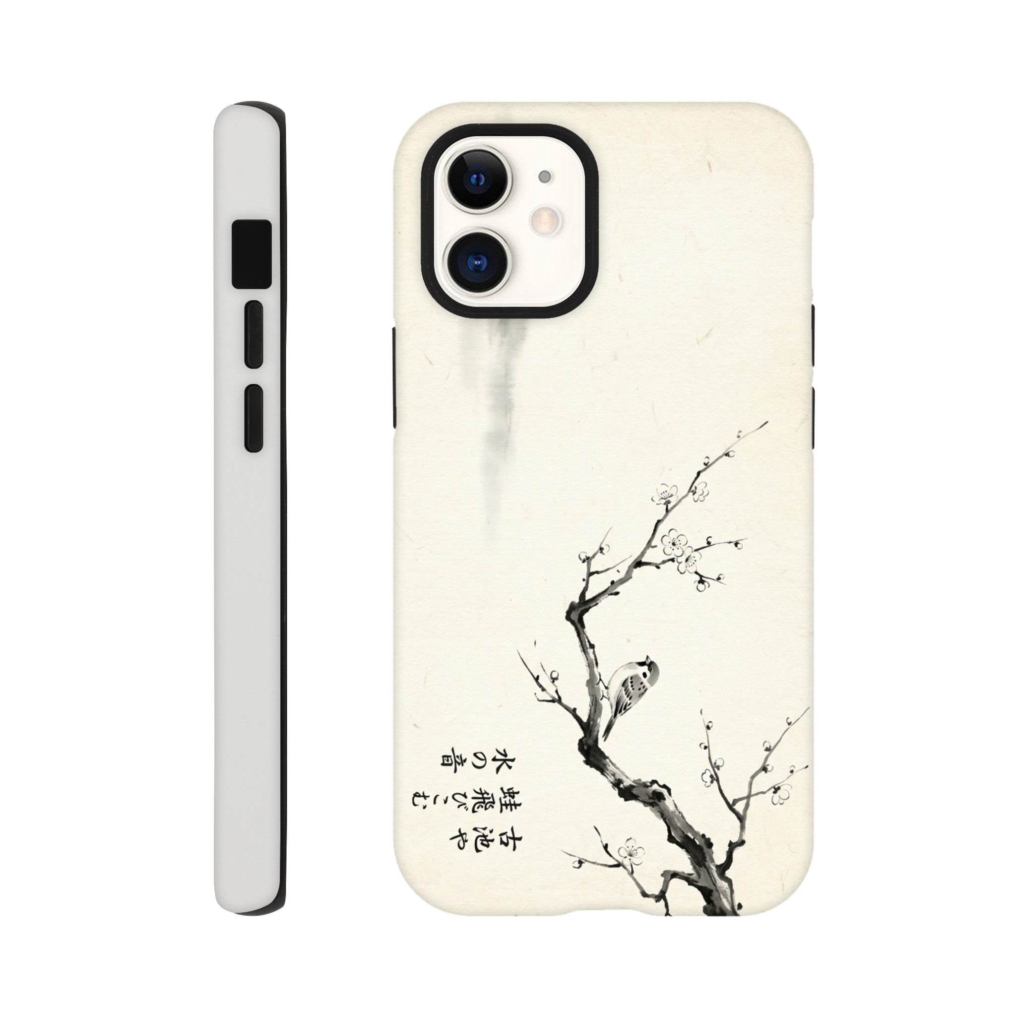 Minimalist sparrow Blossom Illustration in japanese Style - Tough Case for iPhone 15 Plus by TVVH_Urban