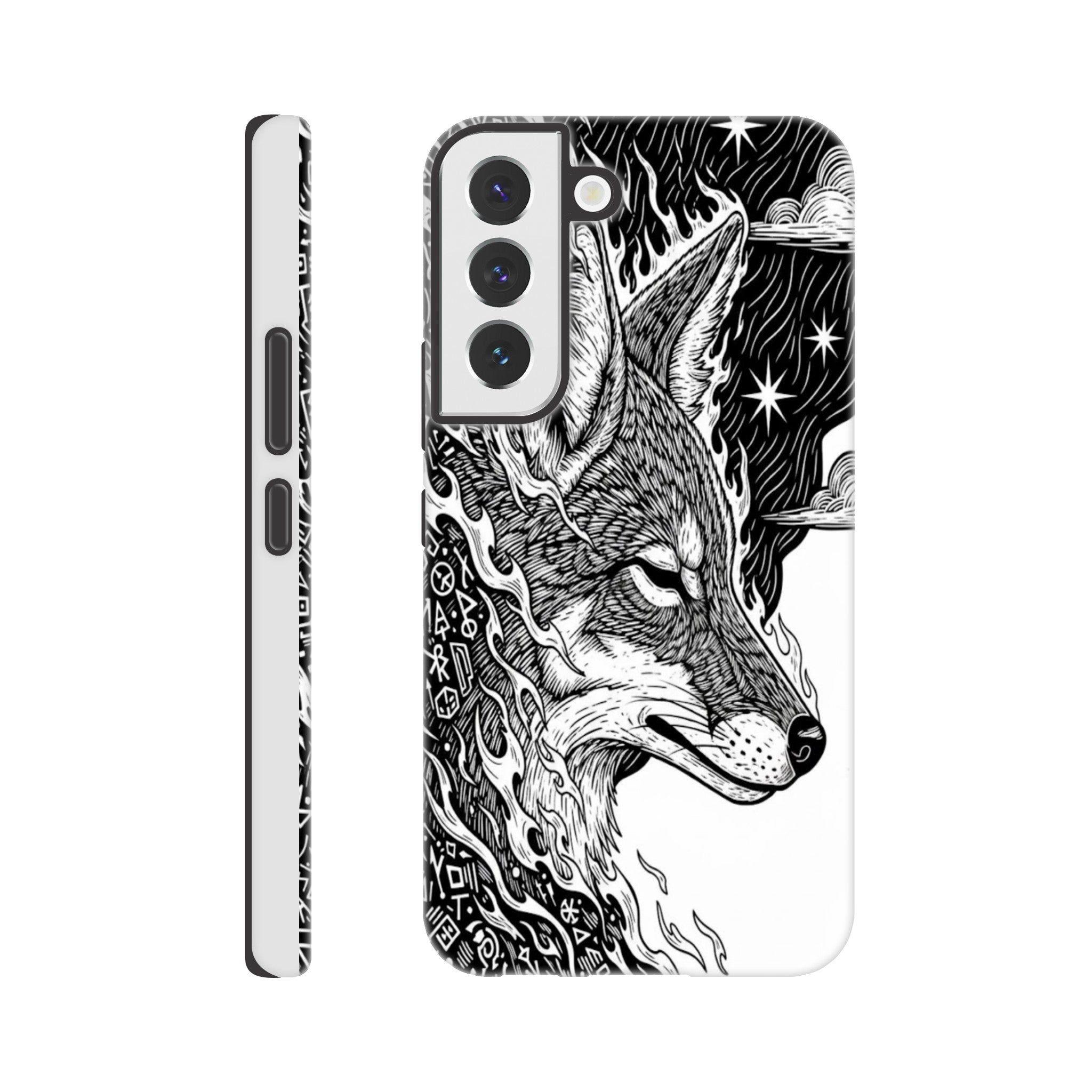 Coyote illustration in Black & white - Tough Case for Galaxy S21 Ultra by TVVH_Urban