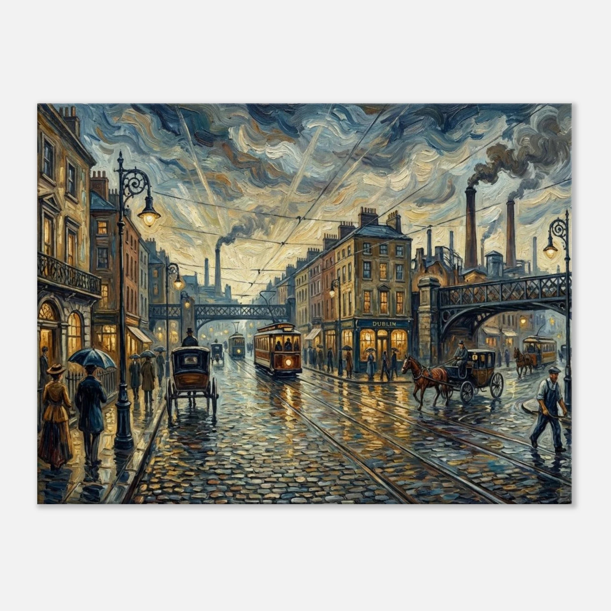 Dusk in oldtown impressionist urban style art - classic matte canvas by TVVH_Urban
