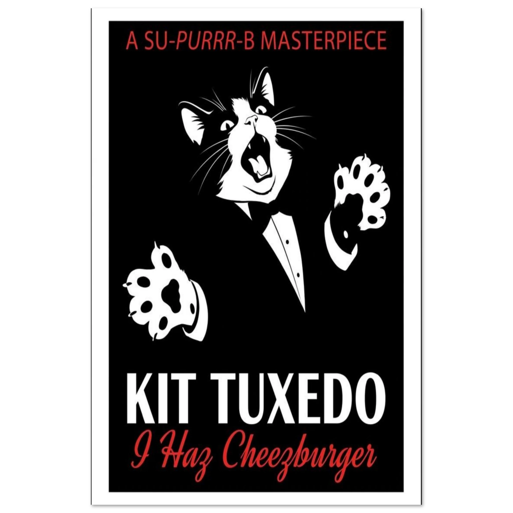 Kit Tuxedo stars in "I haz cheezburger" cat meme movie poster