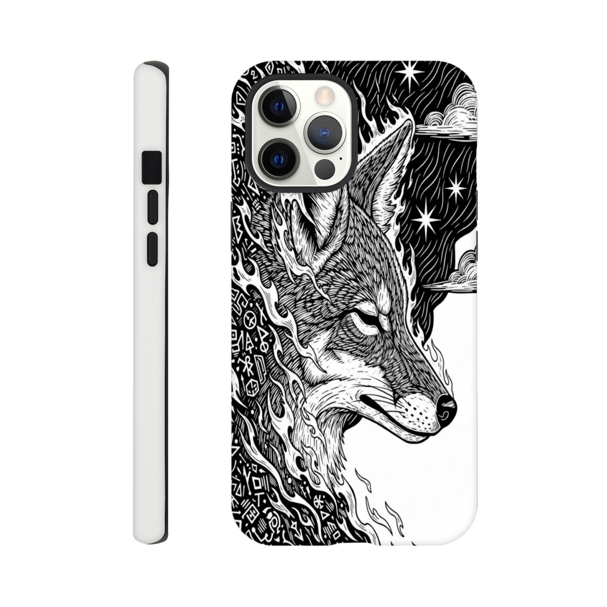 Coyote Illustration in Black and white Style - Tough Case for Galaxy S21 by TVVH_Urban
