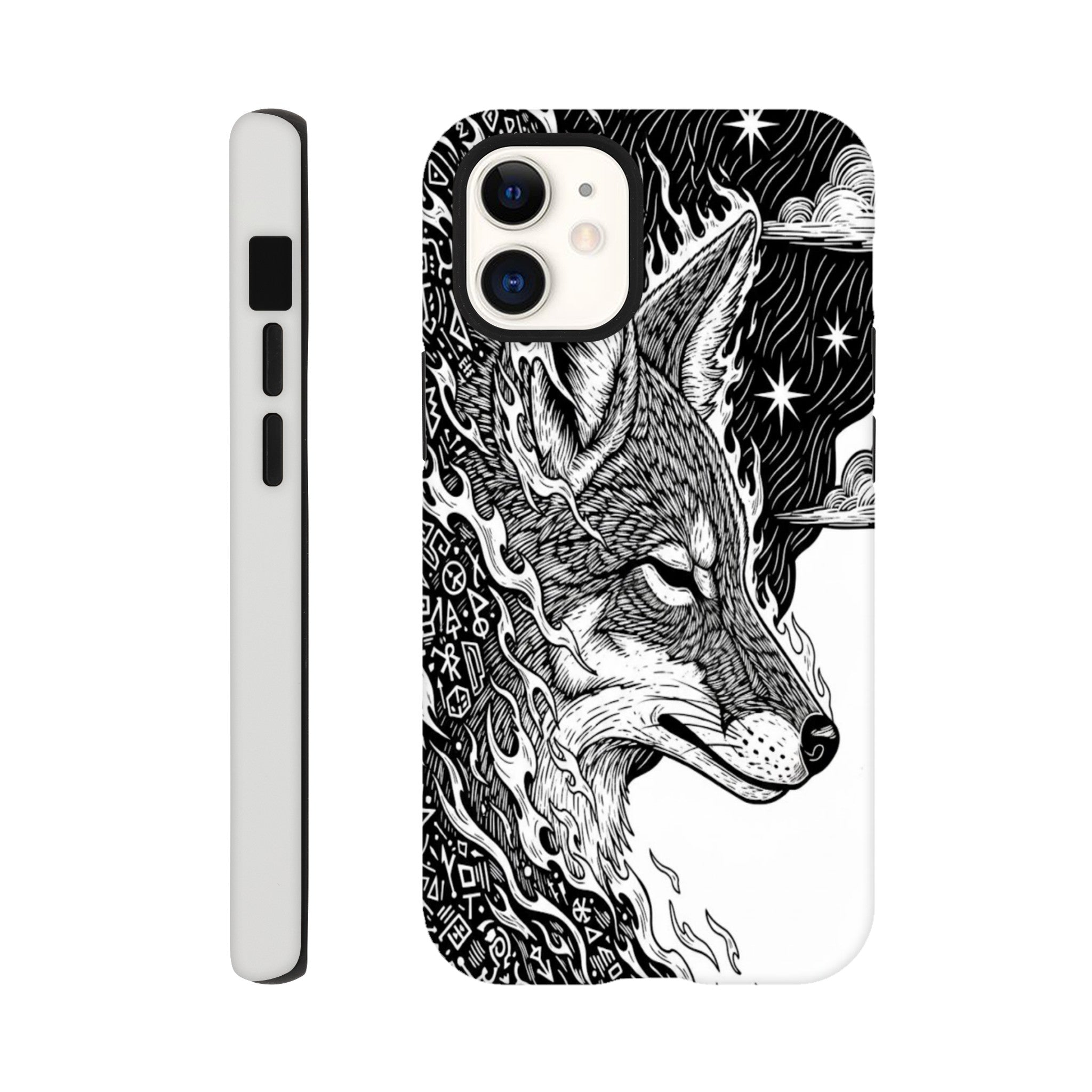 Coyote Illustration in Black and white Style - Tough Case for Galaxy S21 Ultra by TVVH_Urban