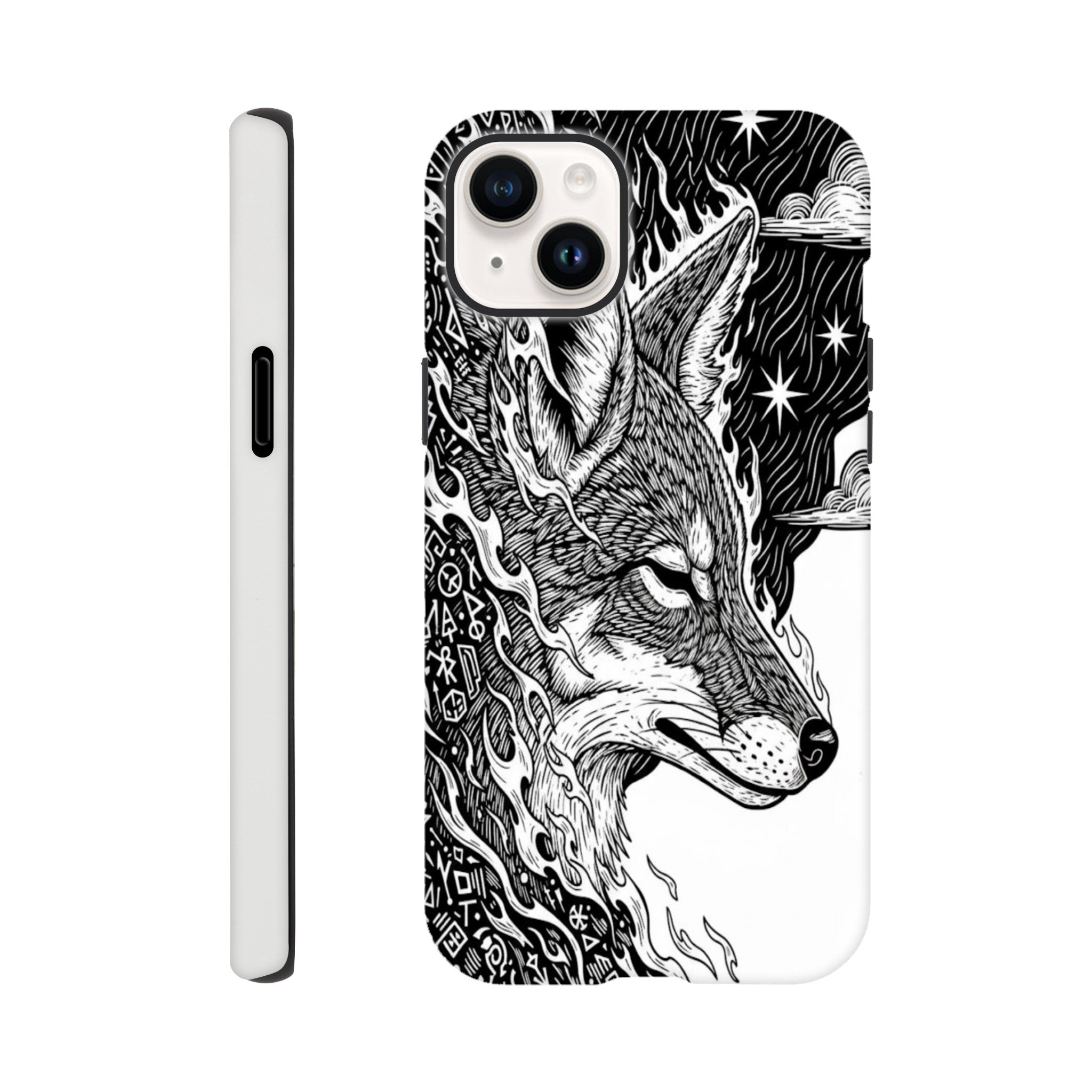 Coyote Illustration in Black and white Style - Tough Case for Galaxy S22 Ultra by TVVH_Urban