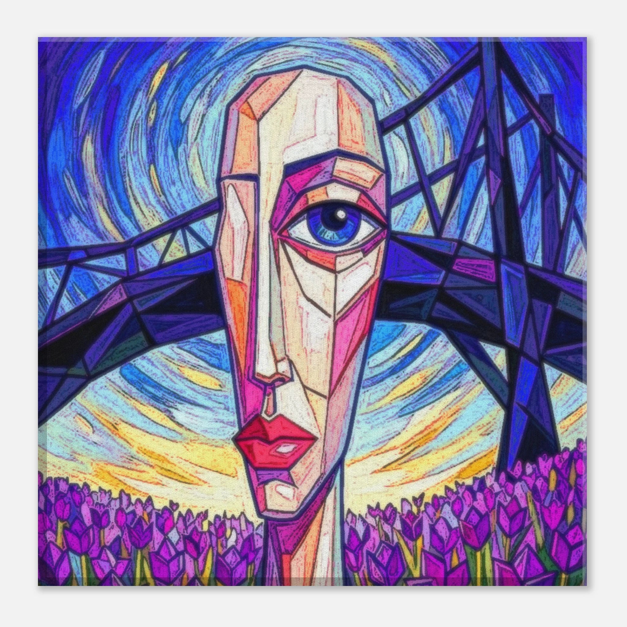 The Chaos of purple neo impressionist art - classic matte canvas by TVVH_Urban