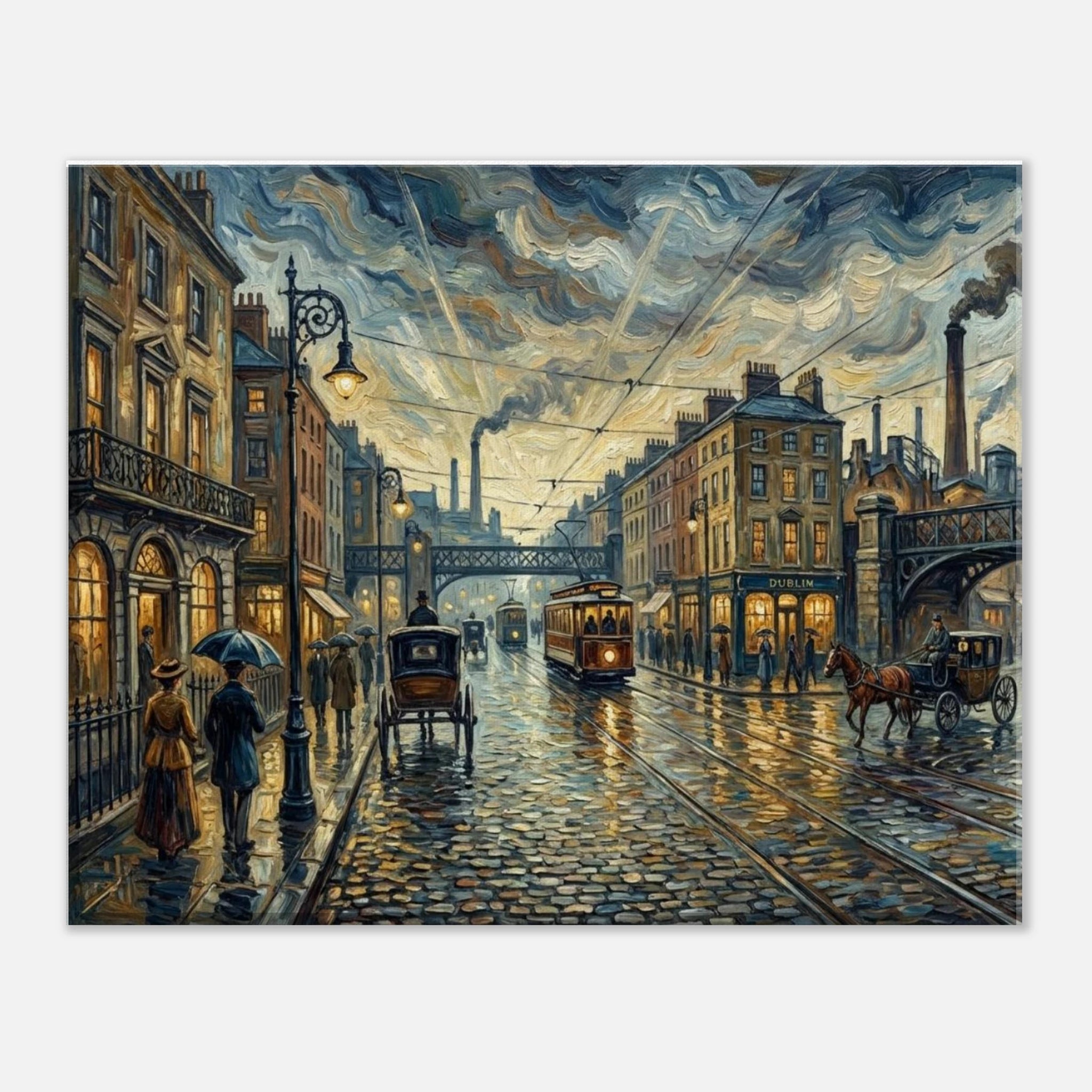 Dusk in oldtown impressionist urban style art - classic matte canvas by TVVH_Urban