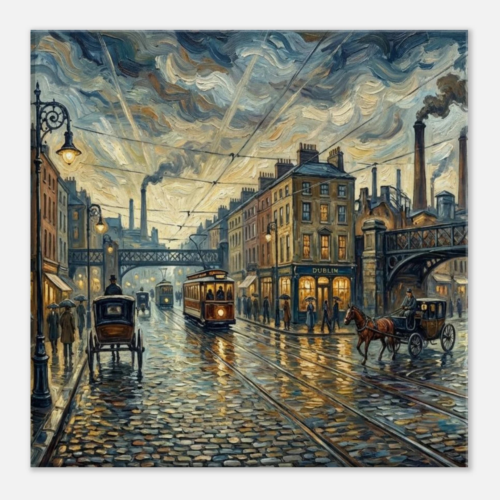 Dusk in oldtown impressionist urban style art - classic matte canvas by TVVH_Urban