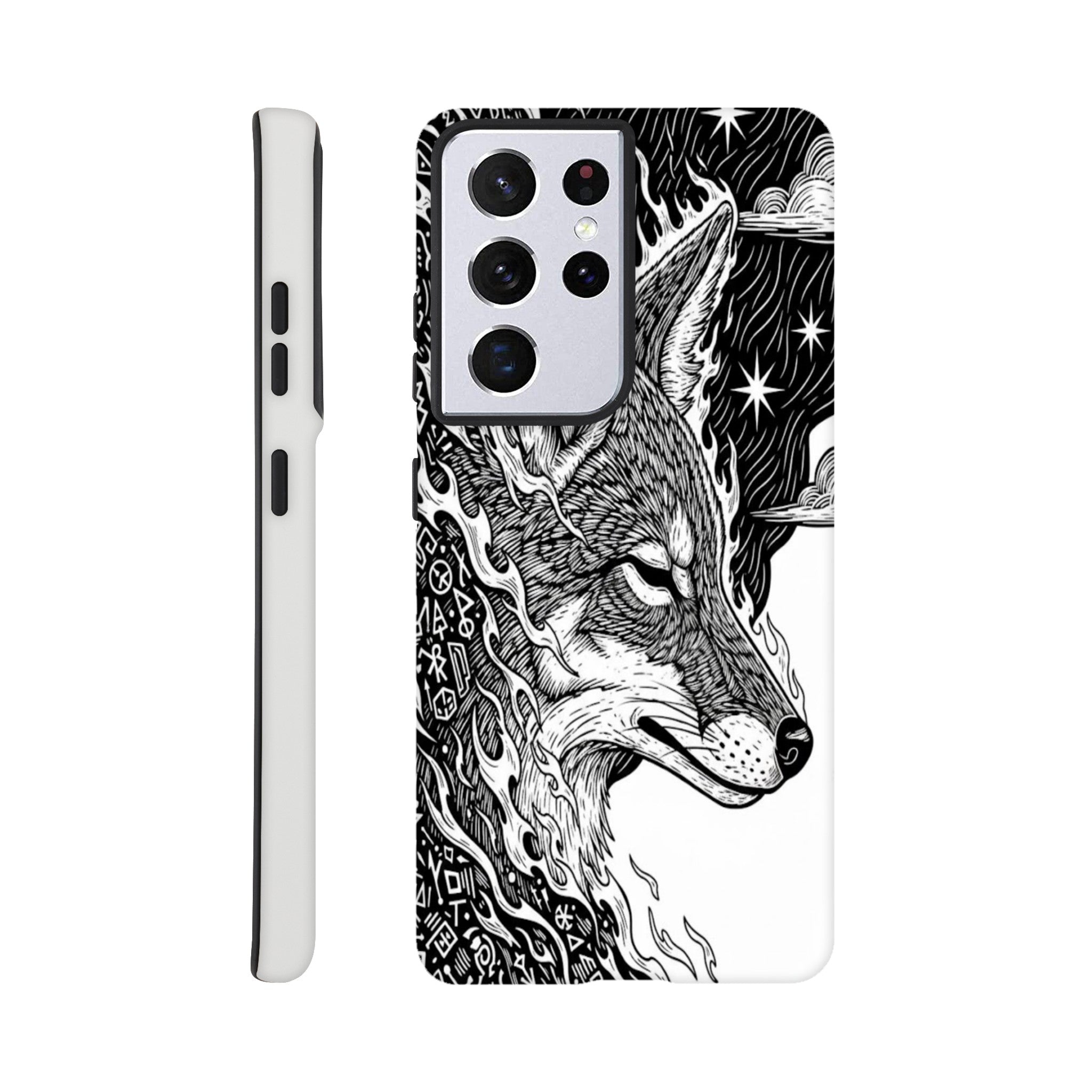 Coyote illustration in Black & white - Tough Case for Galaxy S22 by TVVH_Urban