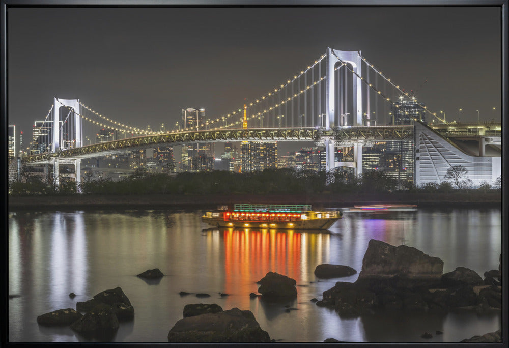 Charming Rainbow Bridge with Tokyo Skyline in the evening - Panorama-2