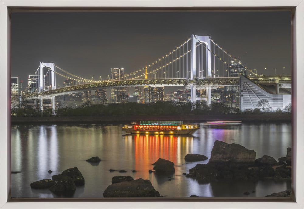 Charming Rainbow Bridge with Tokyo Skyline in the evening - Panorama-1